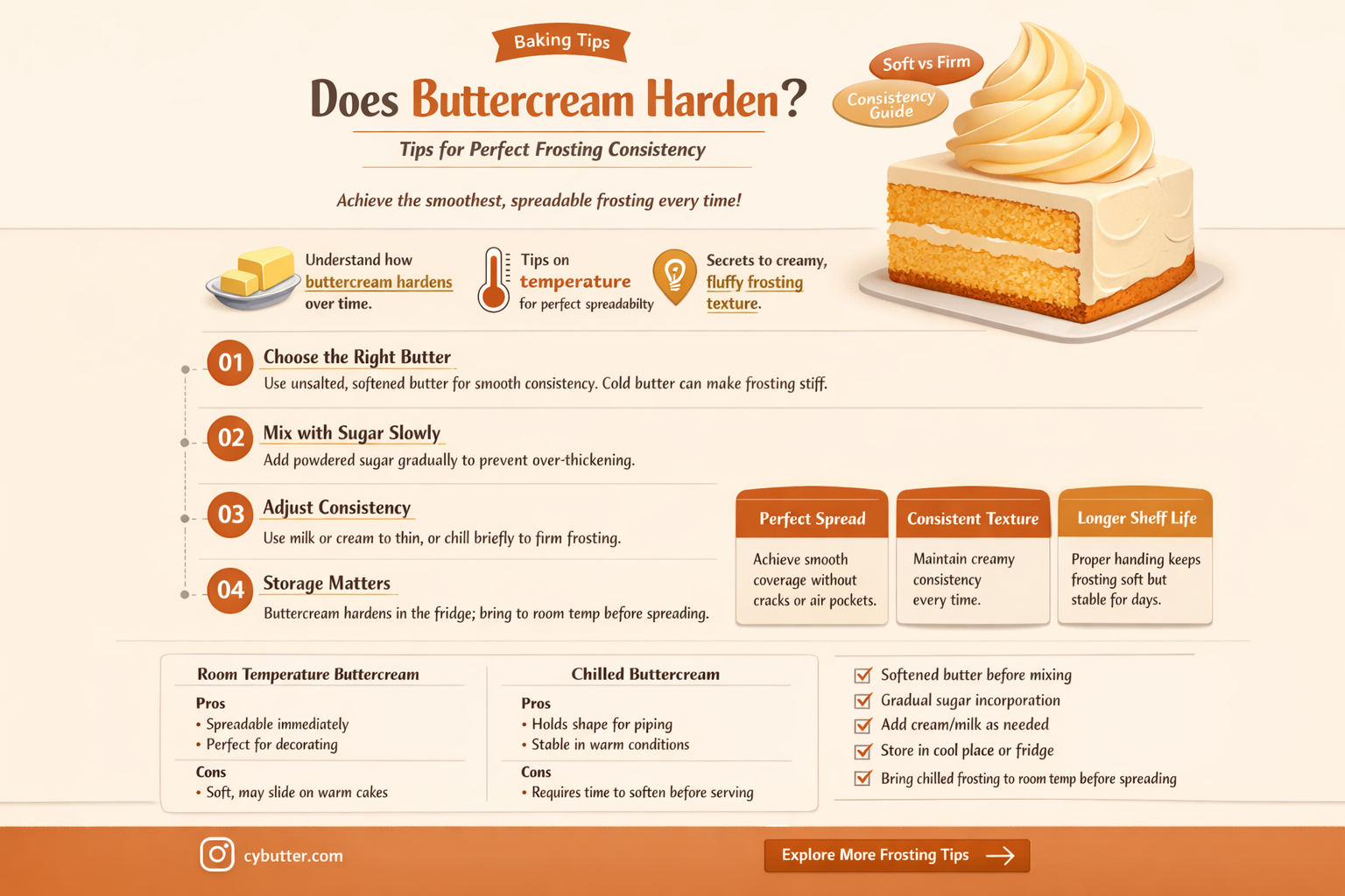 does butter cream get harder