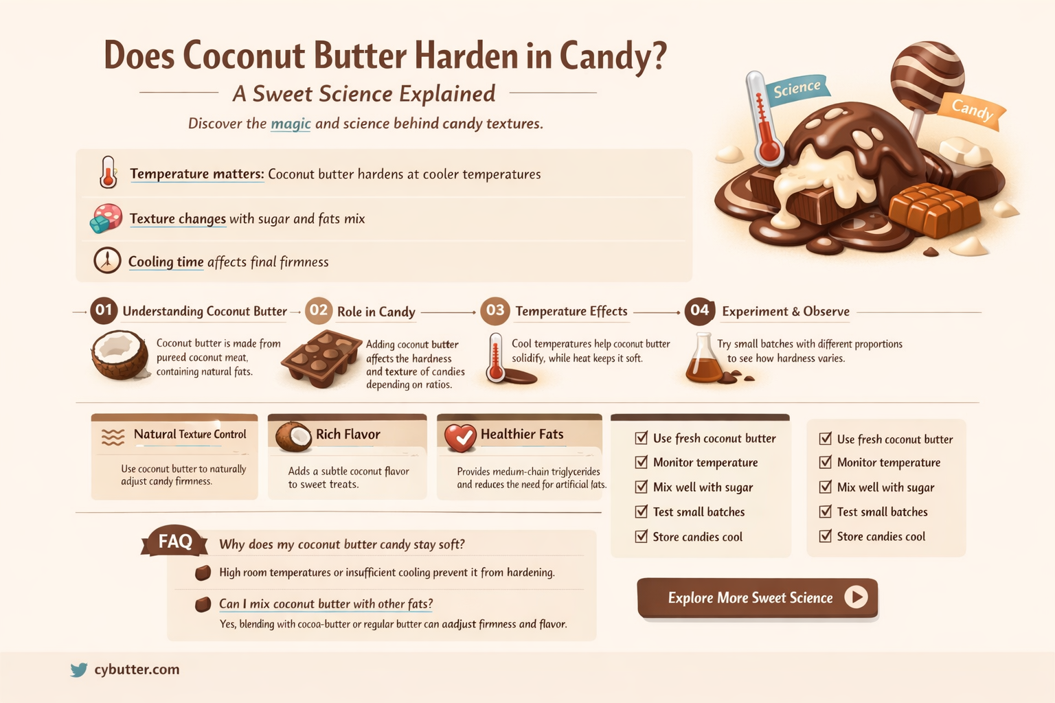 does coconut butter get solid in candy