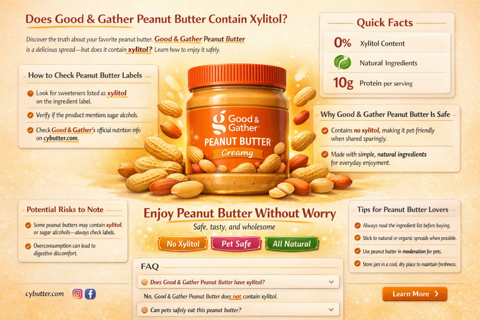 does good and gather peanut butter contain xylitol