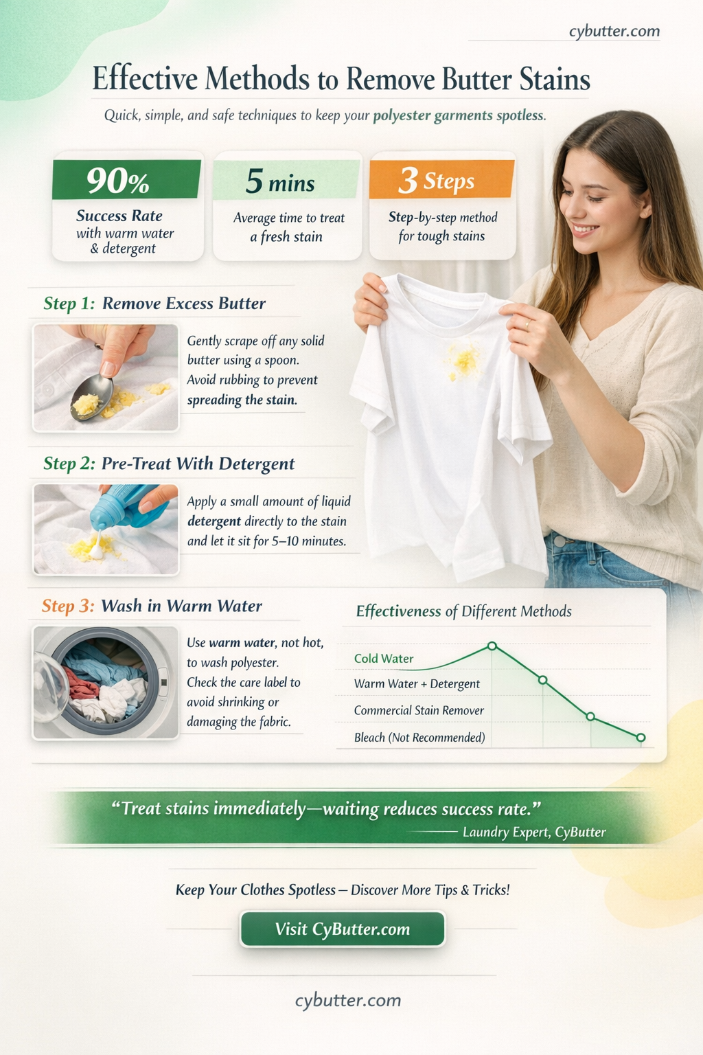 how do you get butter out of polyester