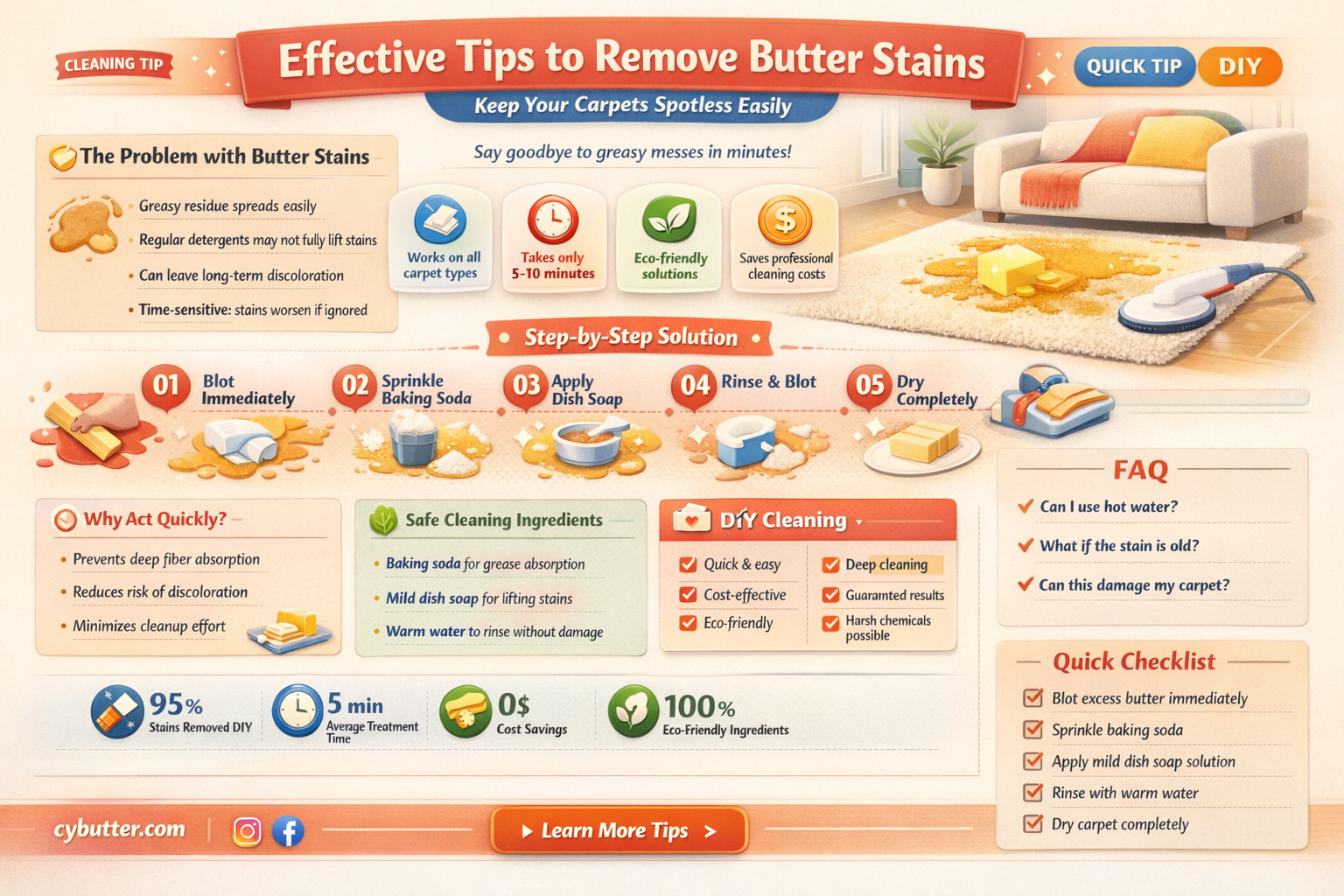 how do you get butter stains out of carpet