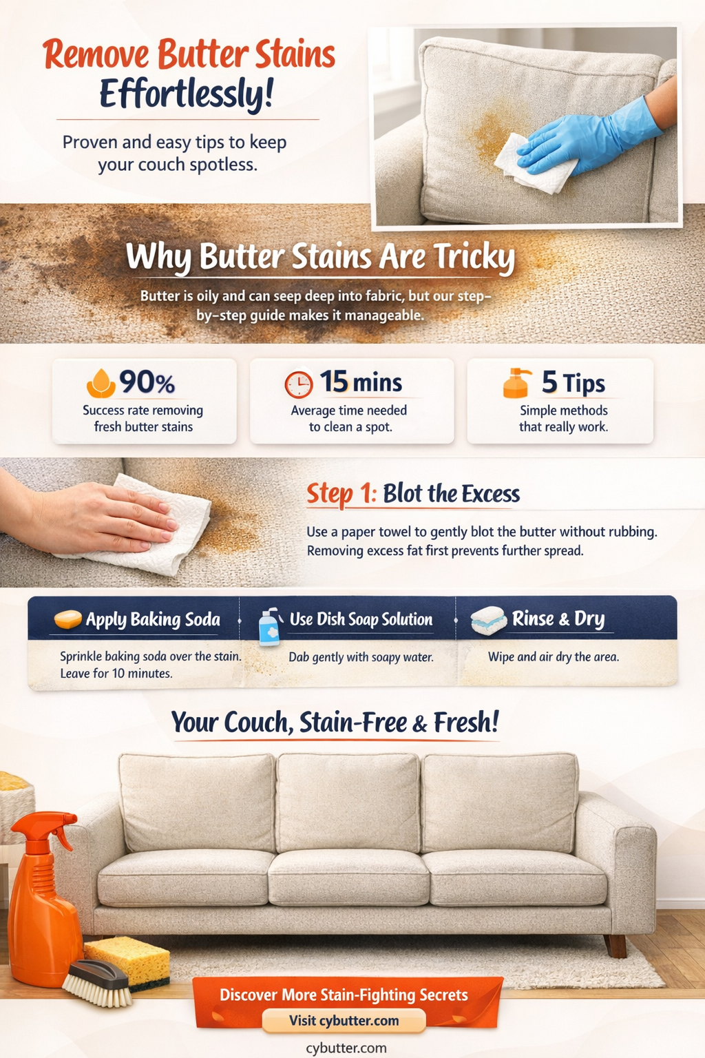 how do you get butter stains out of couch
