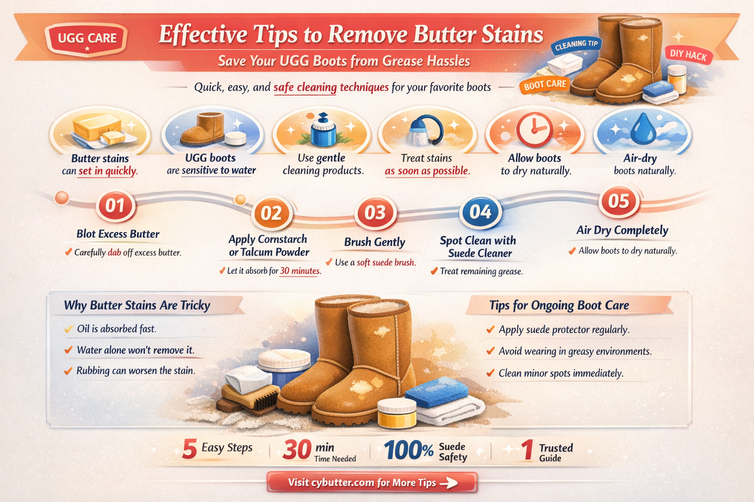 how do you get butter stains out of uggs