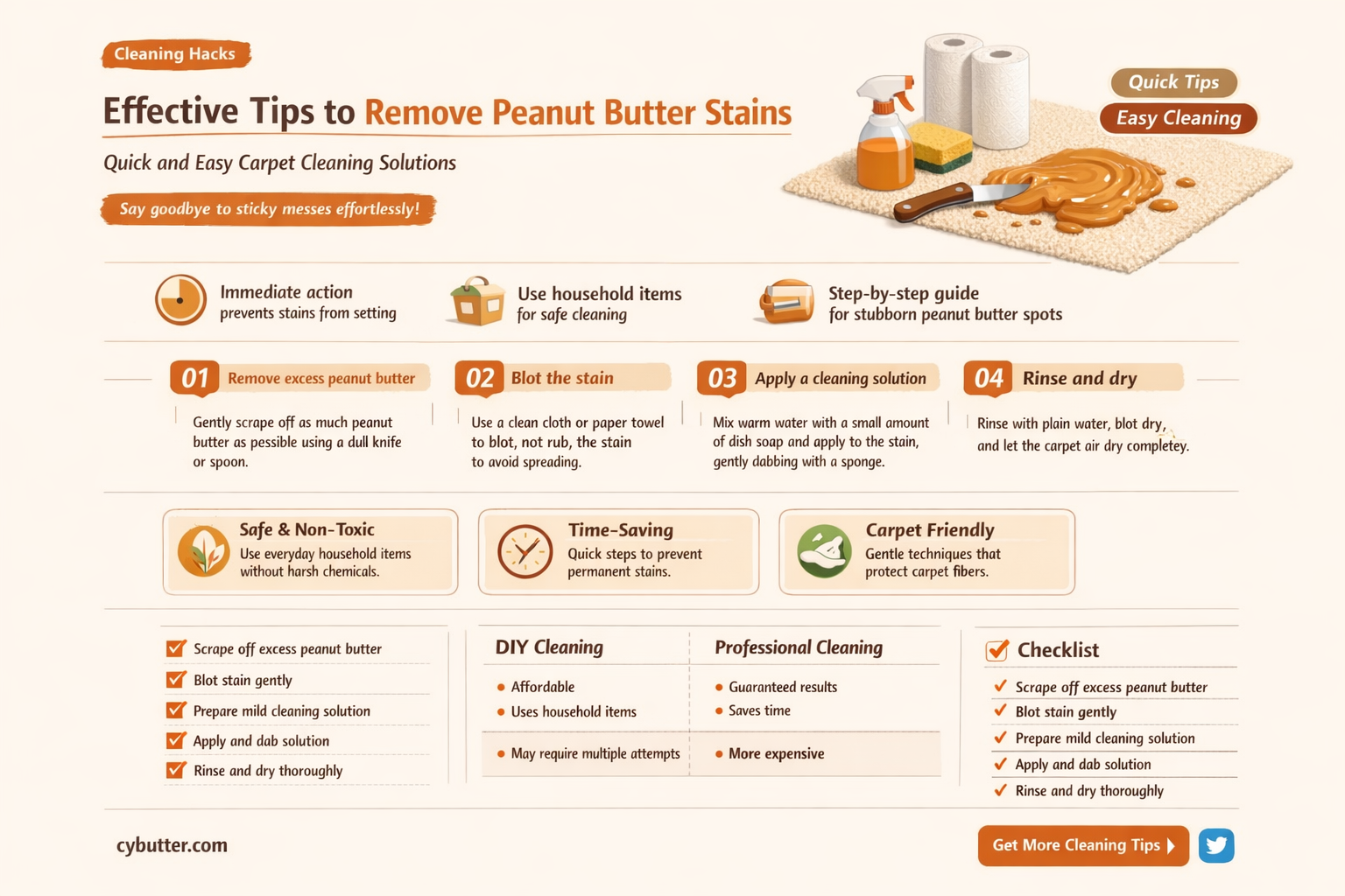 how do you get peanut butter out of carpet