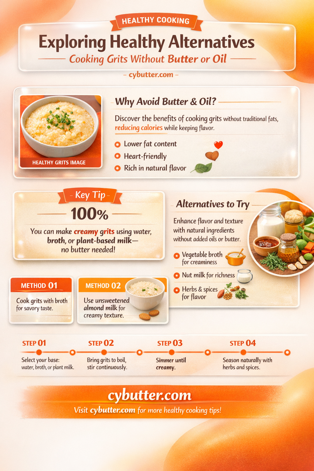 can you cook grits without butter or oil