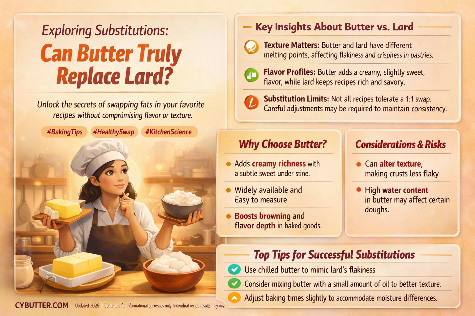 can butter be substituted for lard