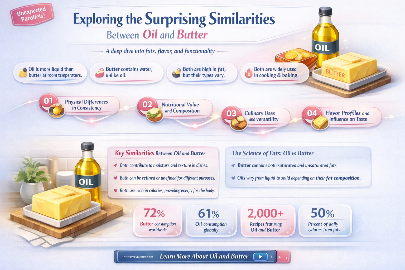 are oil and butter similar