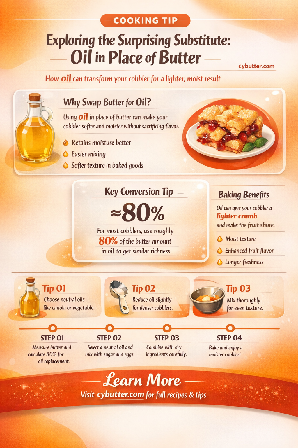 could oil be a replacement for butter in a cobbler