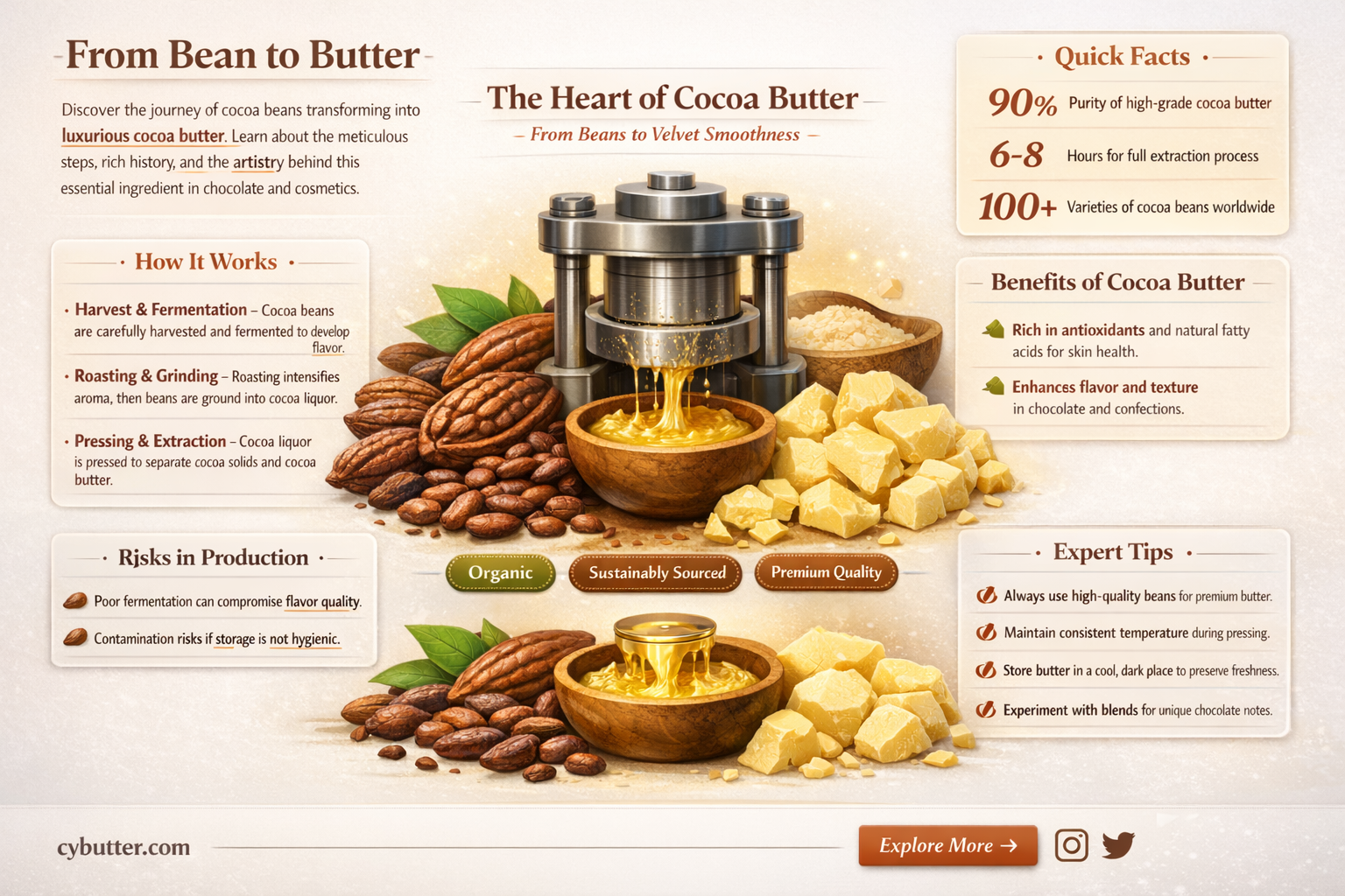 how does cocoa butter get produced