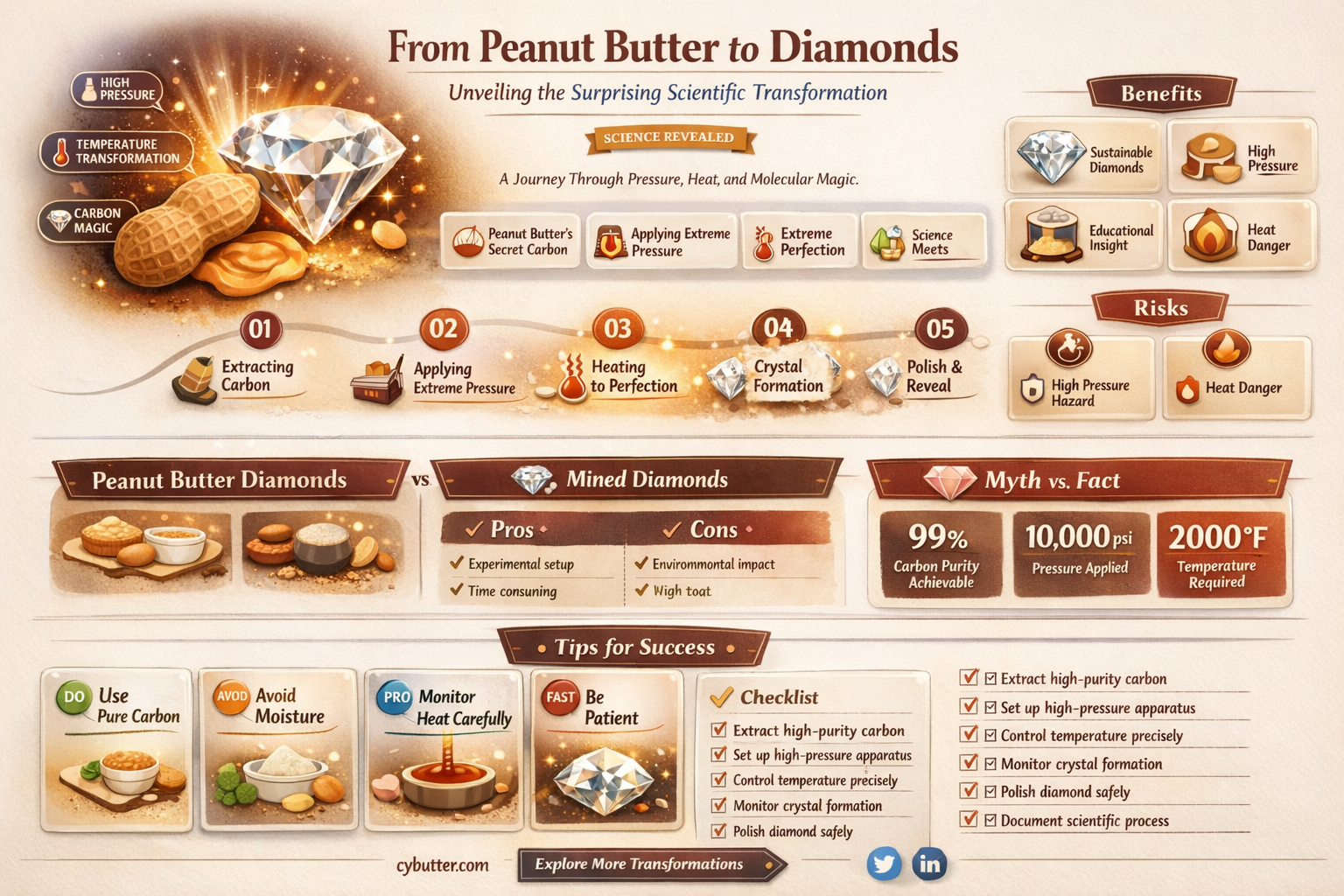 how does peanut butter get converted into a diamond