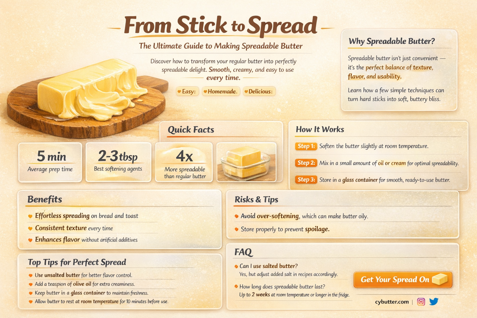 how do you make spreadable butter