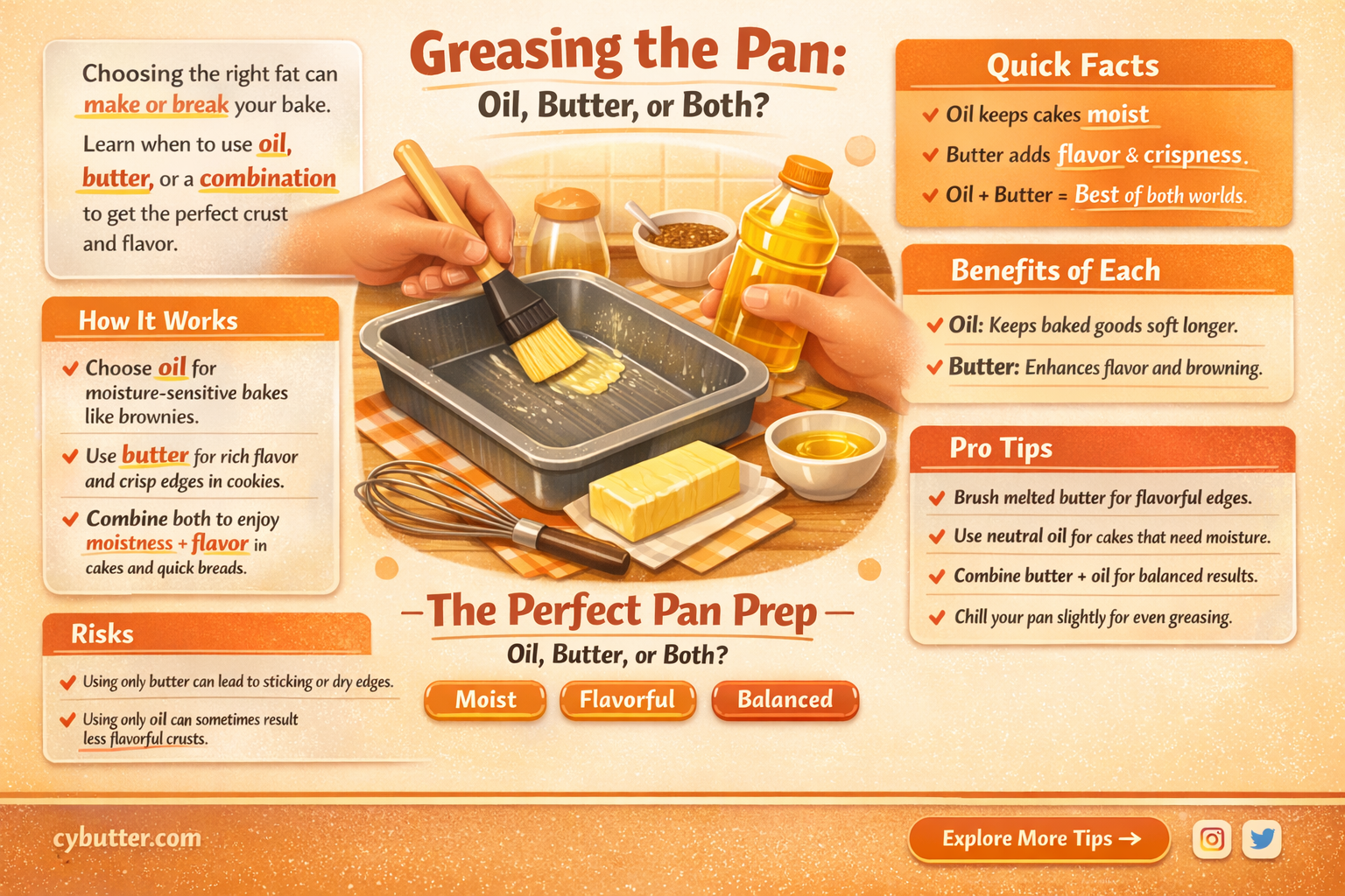 can you grease a pan with oil and butter