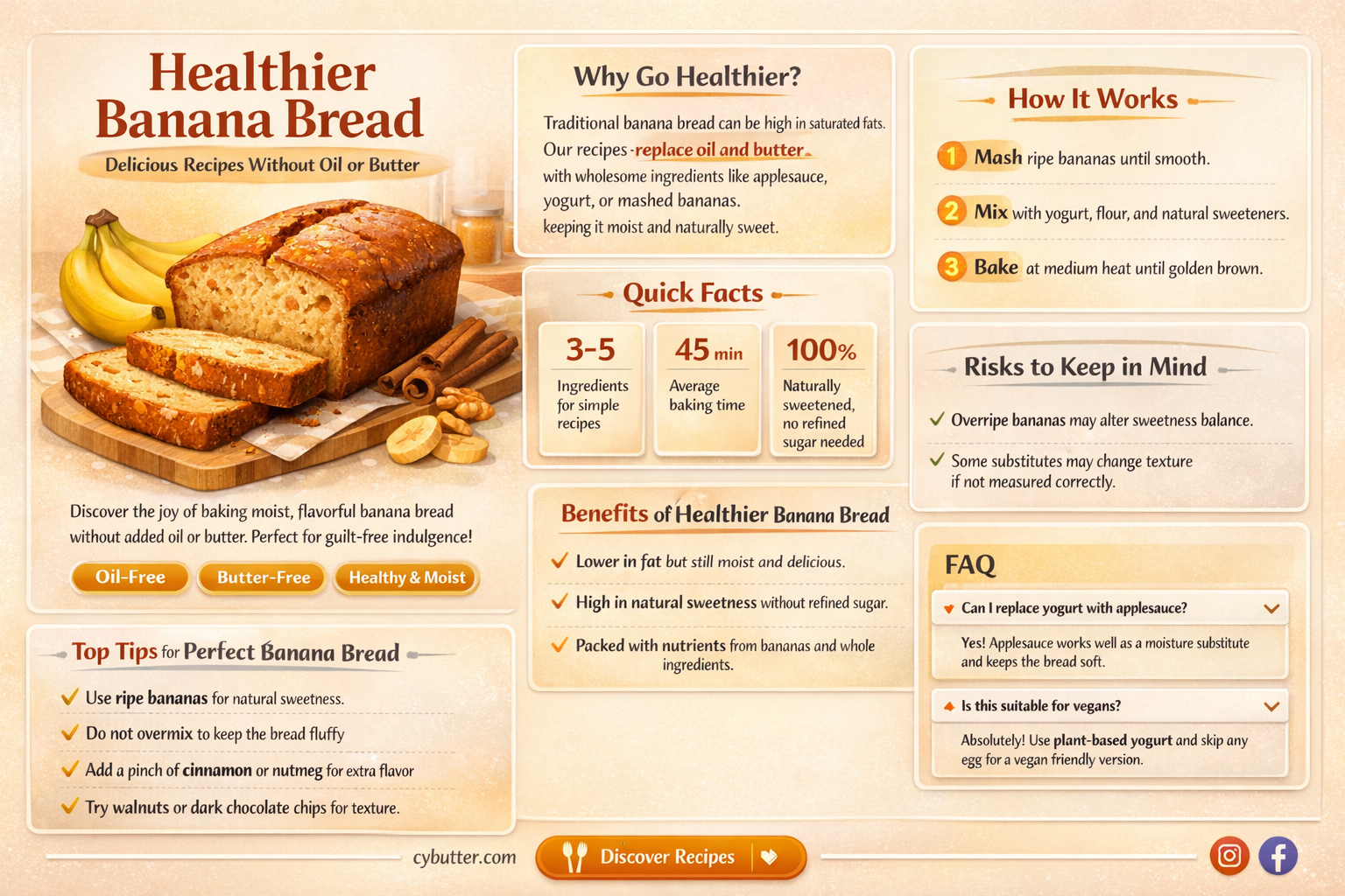 can you make banana bread without oil or butter