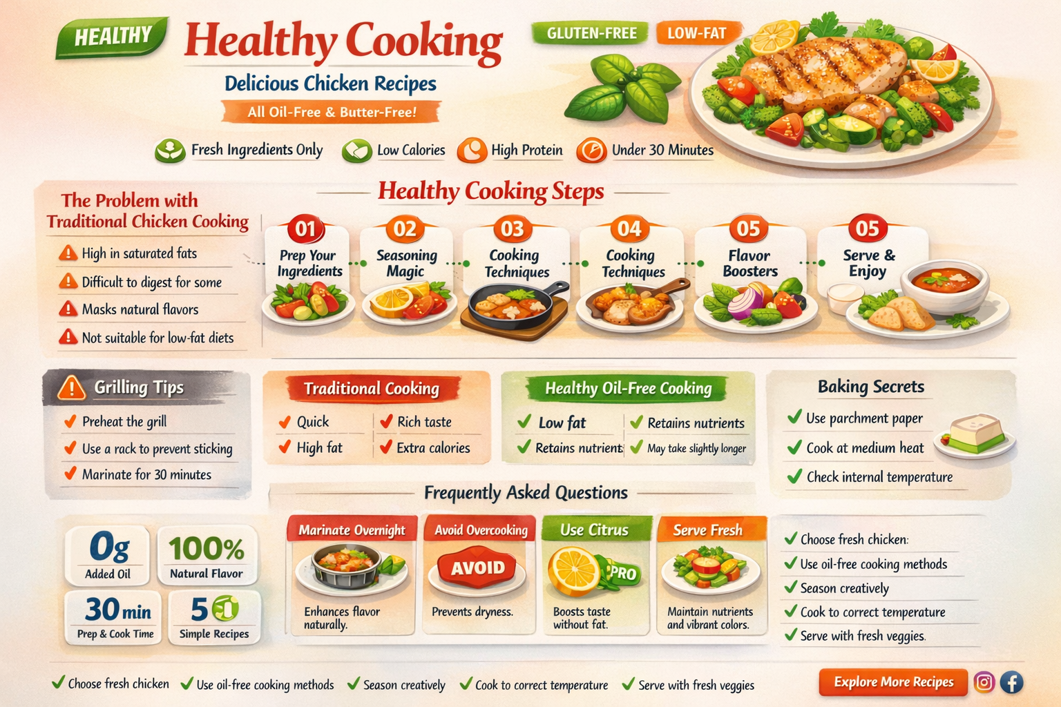 can i cook chicken without oil or butter