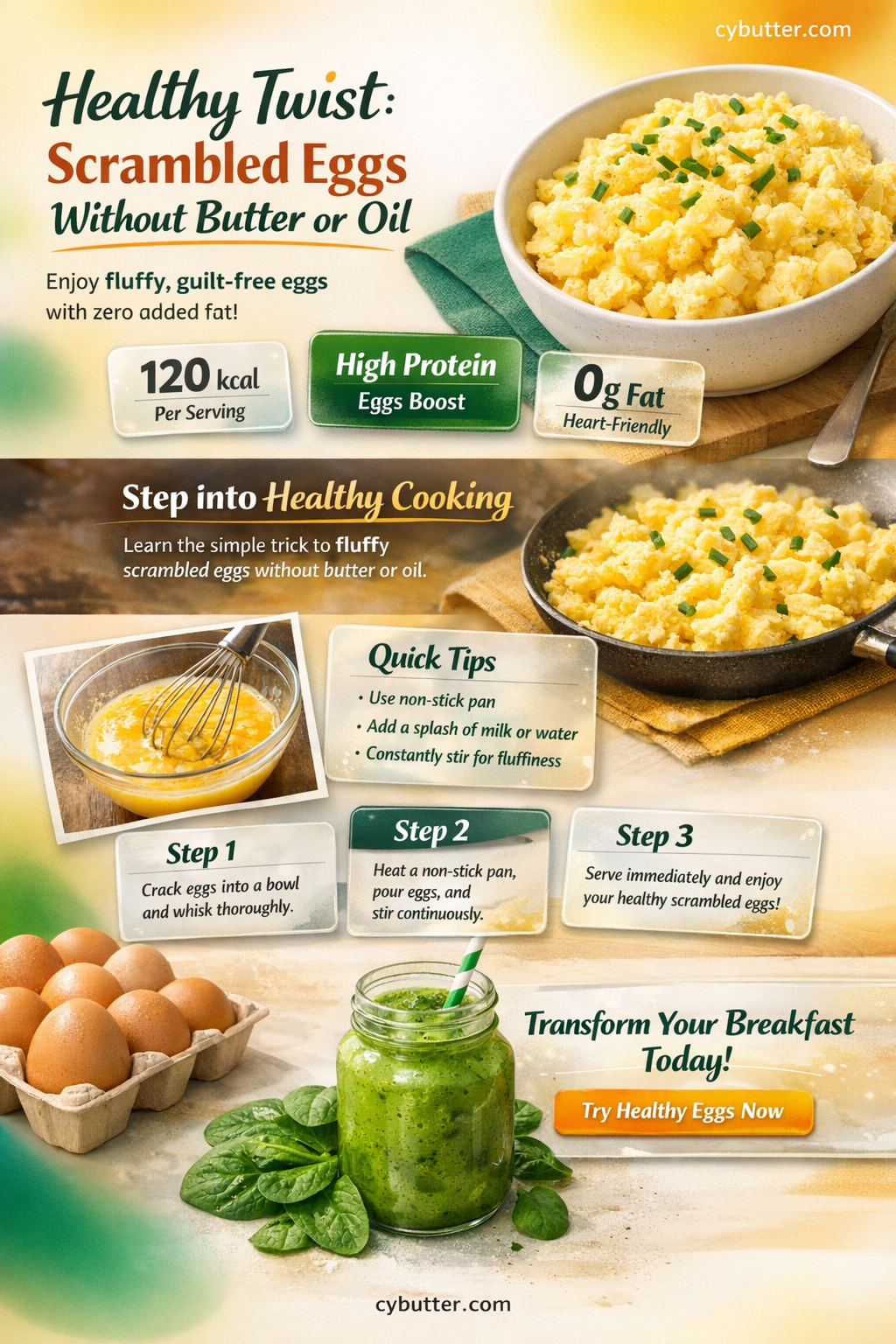 can you make scrambled eggs without butter or oil