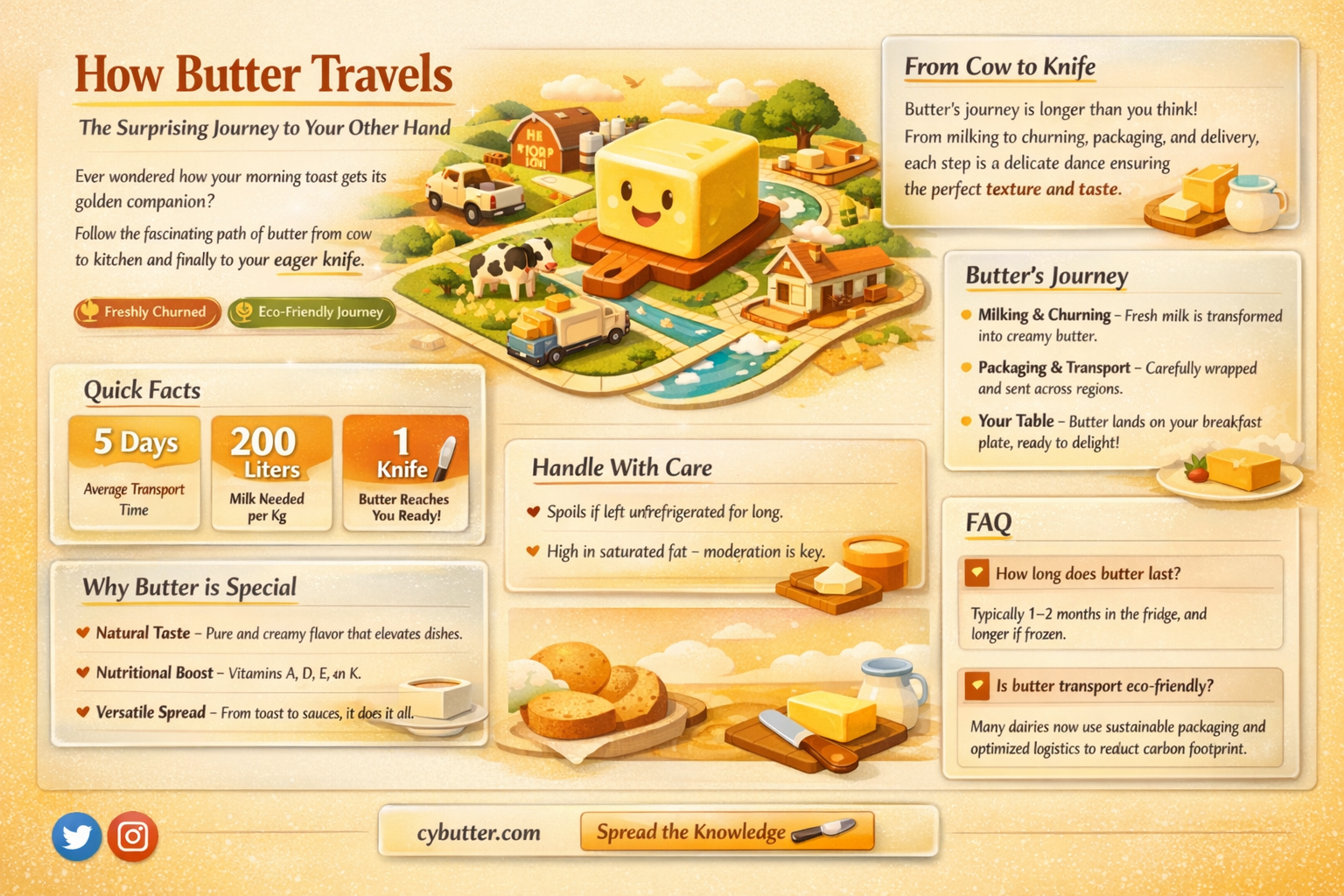 how does butter get to other hand
