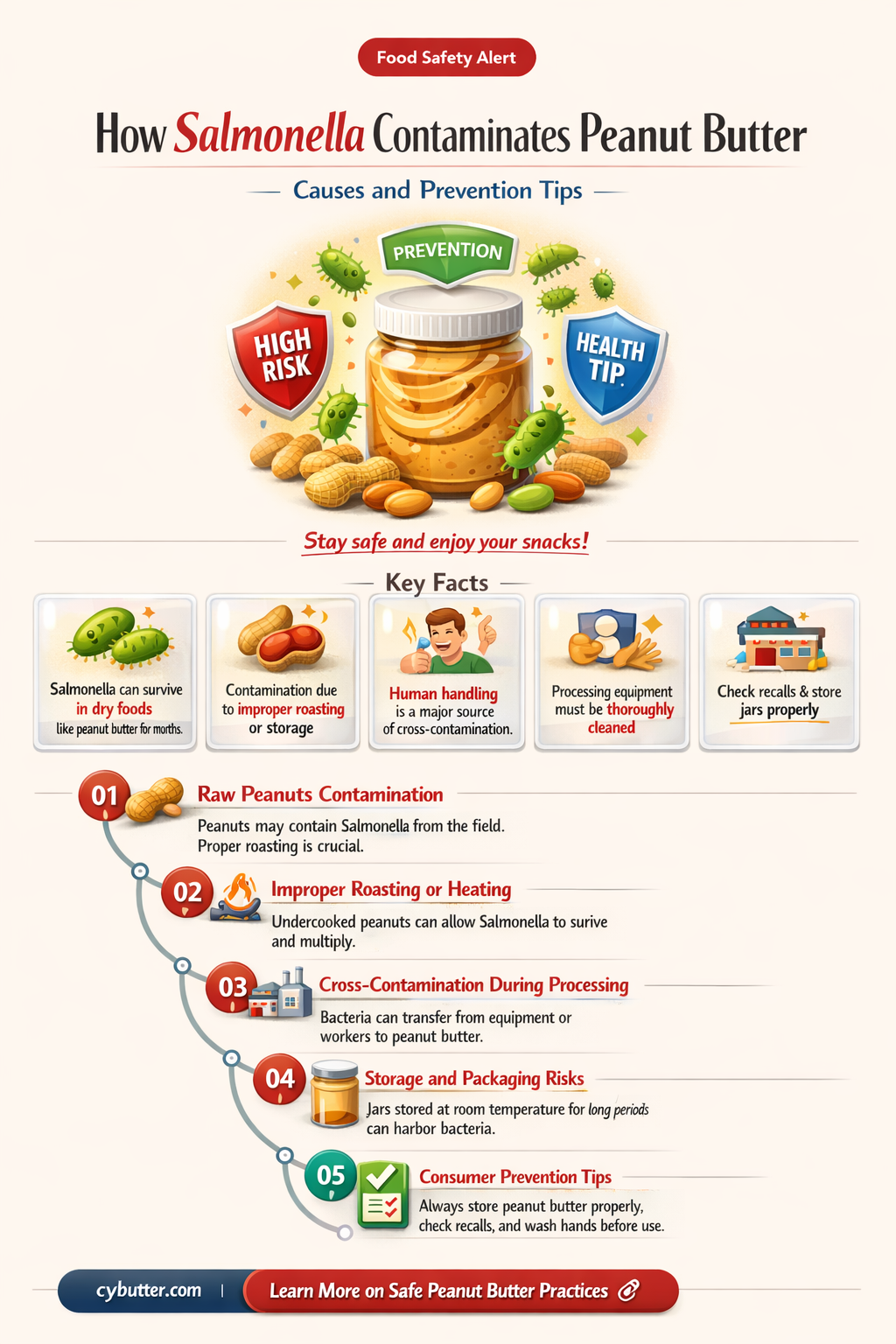 how can salmonella get in peanut butter