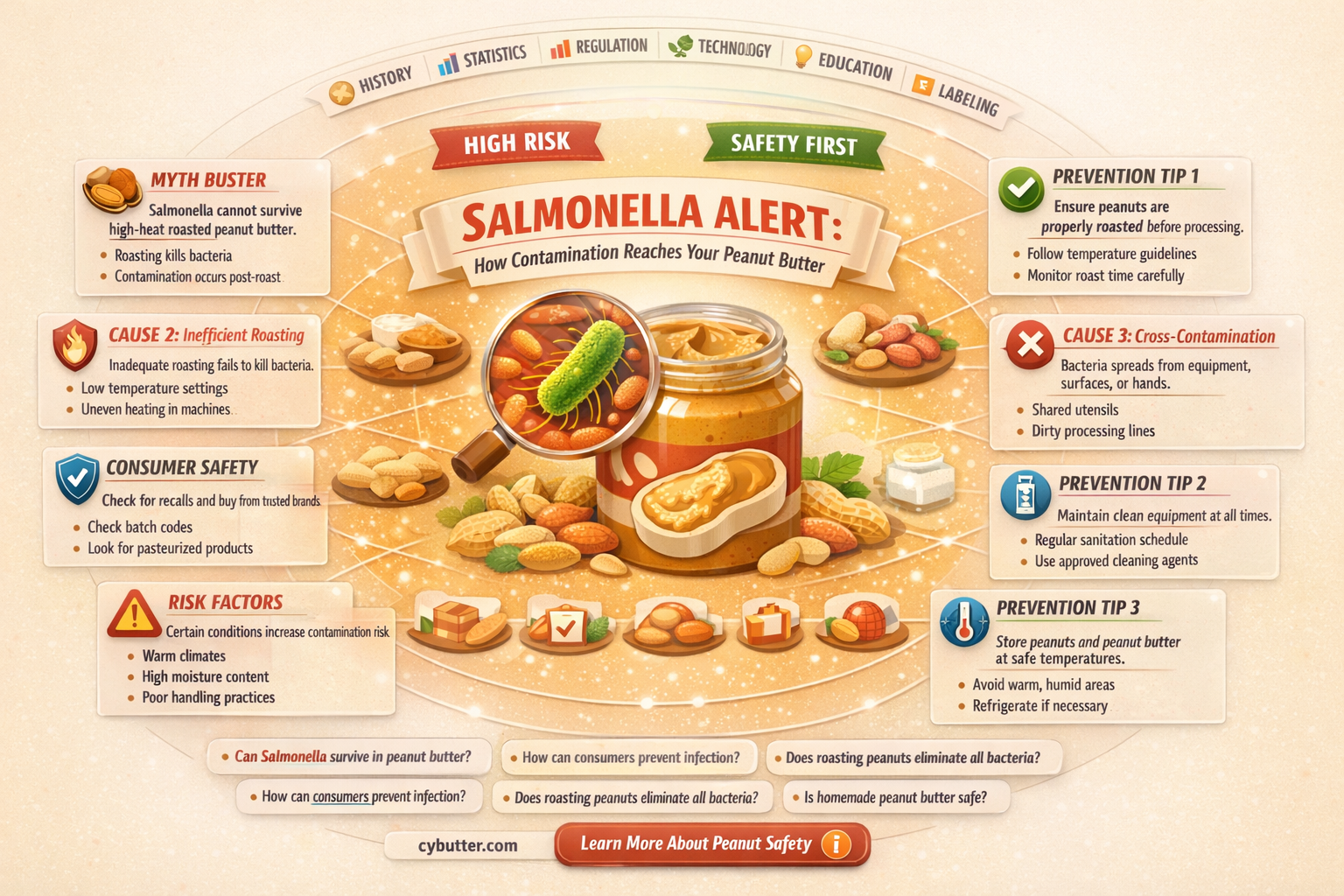 how does samonella get into peanut butter