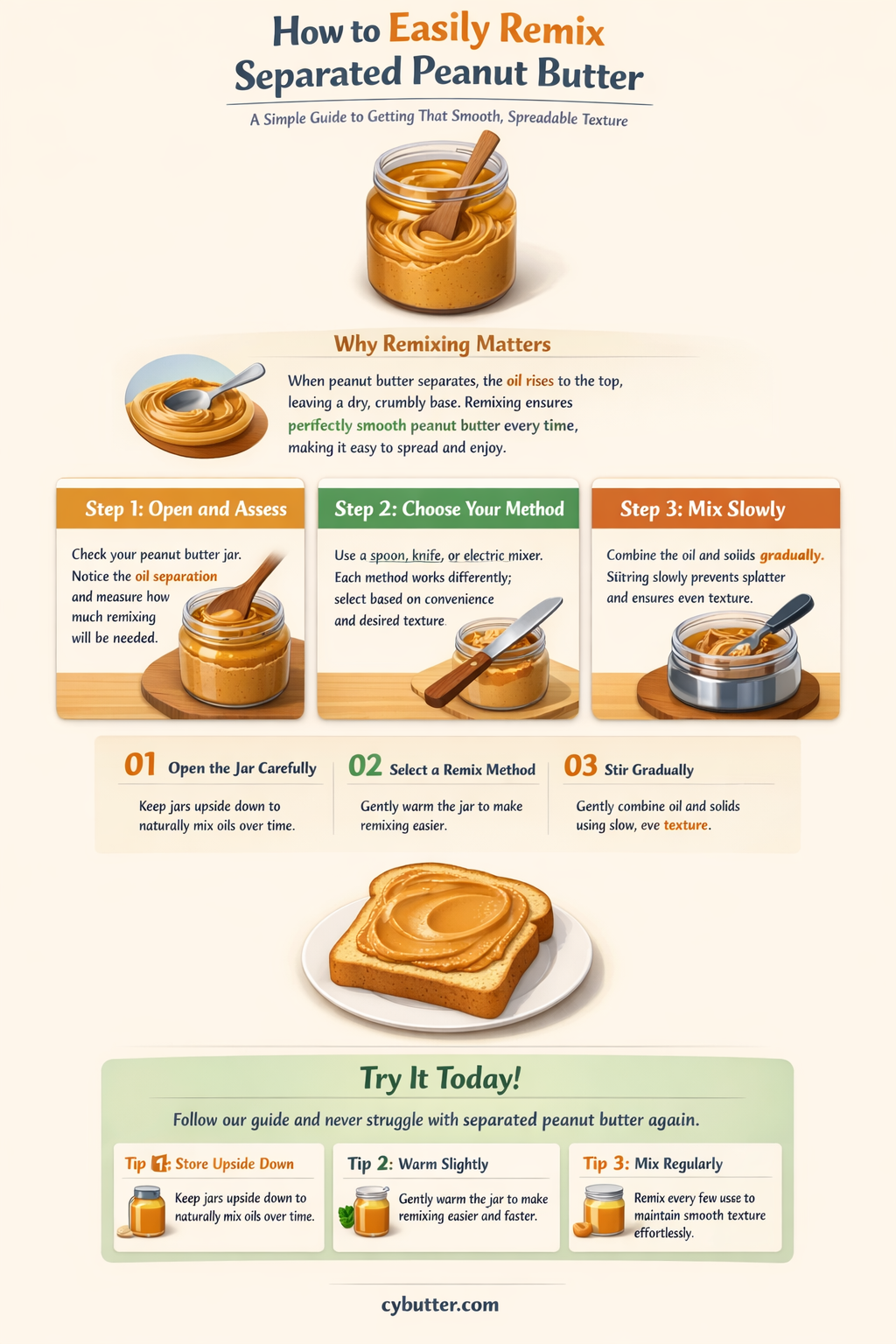 how do you get separated peanut butter mixed again