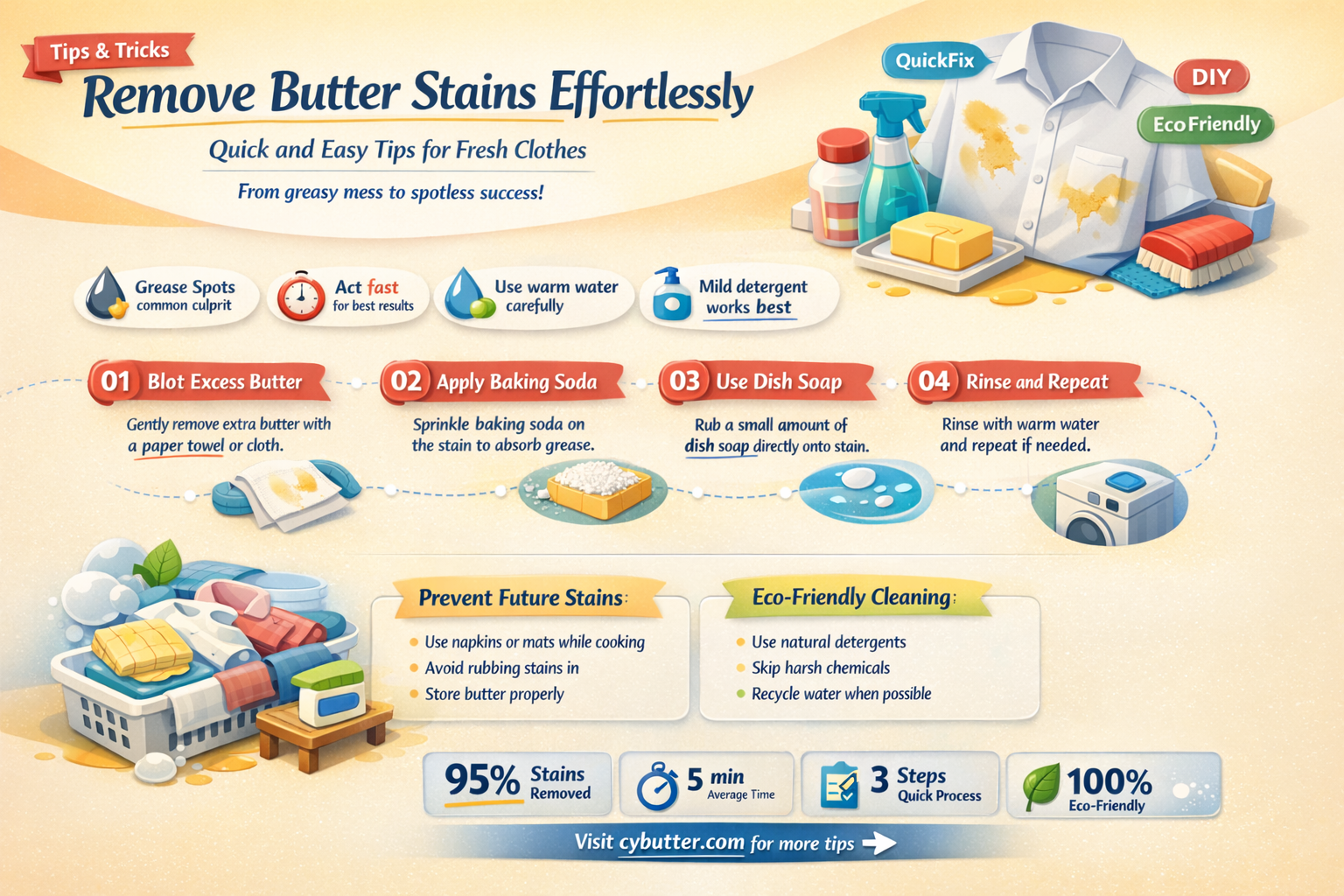 does butter get out of clothes