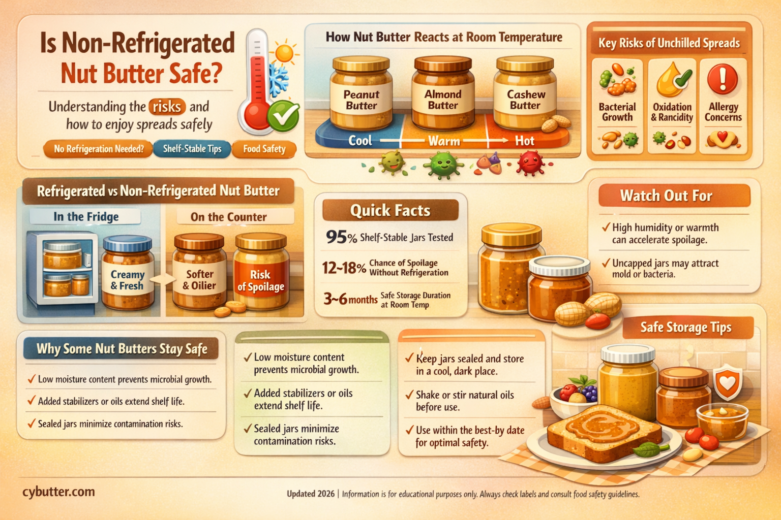 can you get sick from eating non refridgerated nut butter