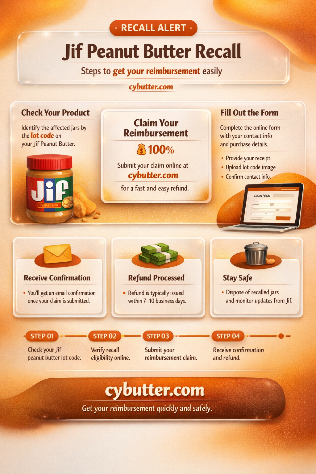 how do i get reimbursed for jif peanut butter recall