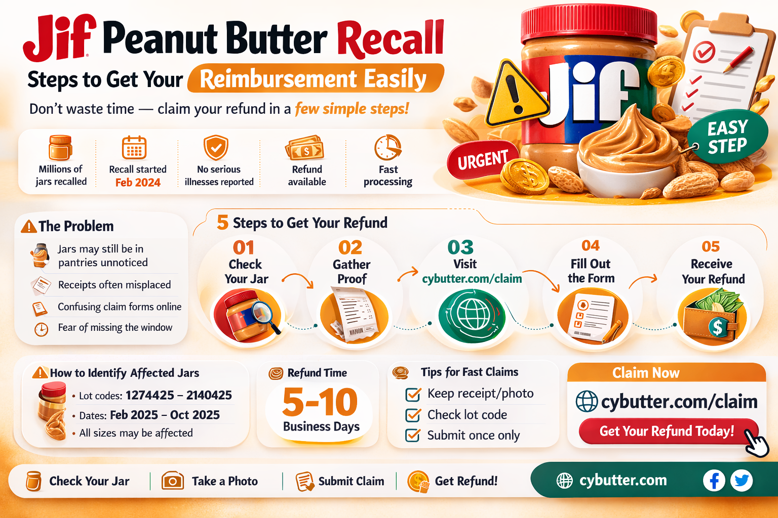how do you get reimbursed for jif peanut butter recall