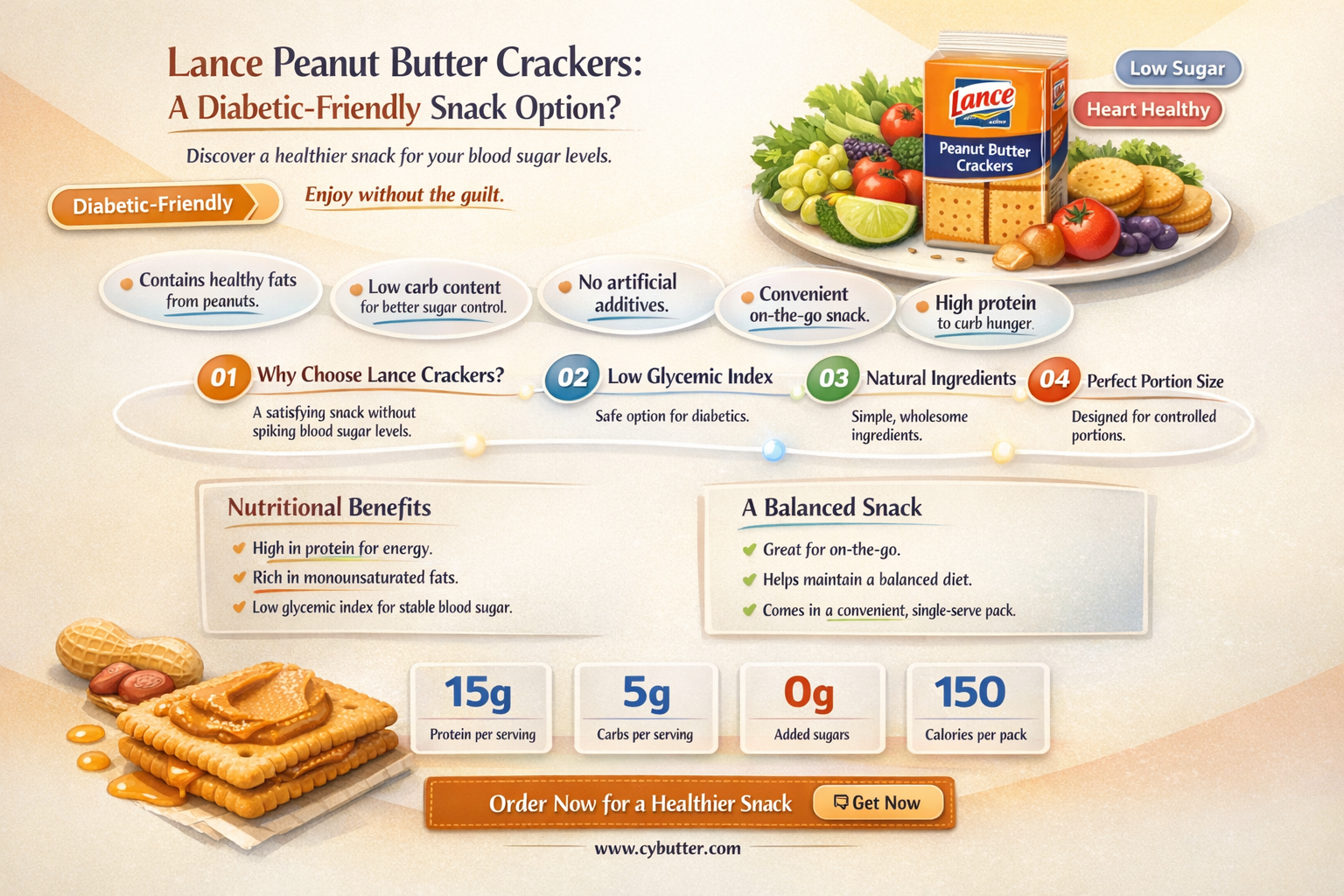 are lance peanut butter crackers good for diabetics