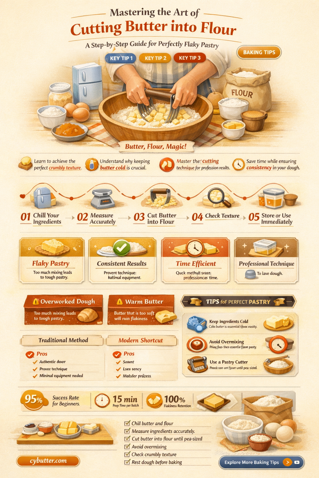 how do you cut butter into flour
