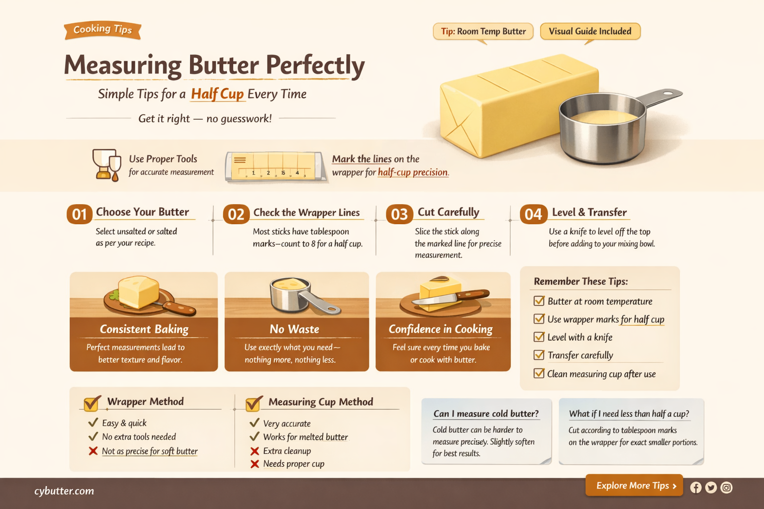 how do i get a half cup of butter