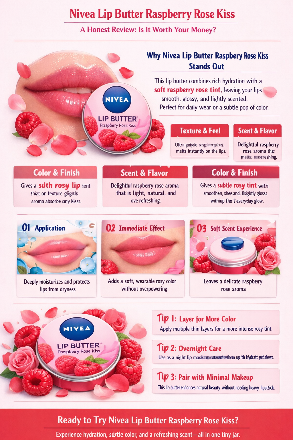 how good nivea lip butter raspberry rose kiss review