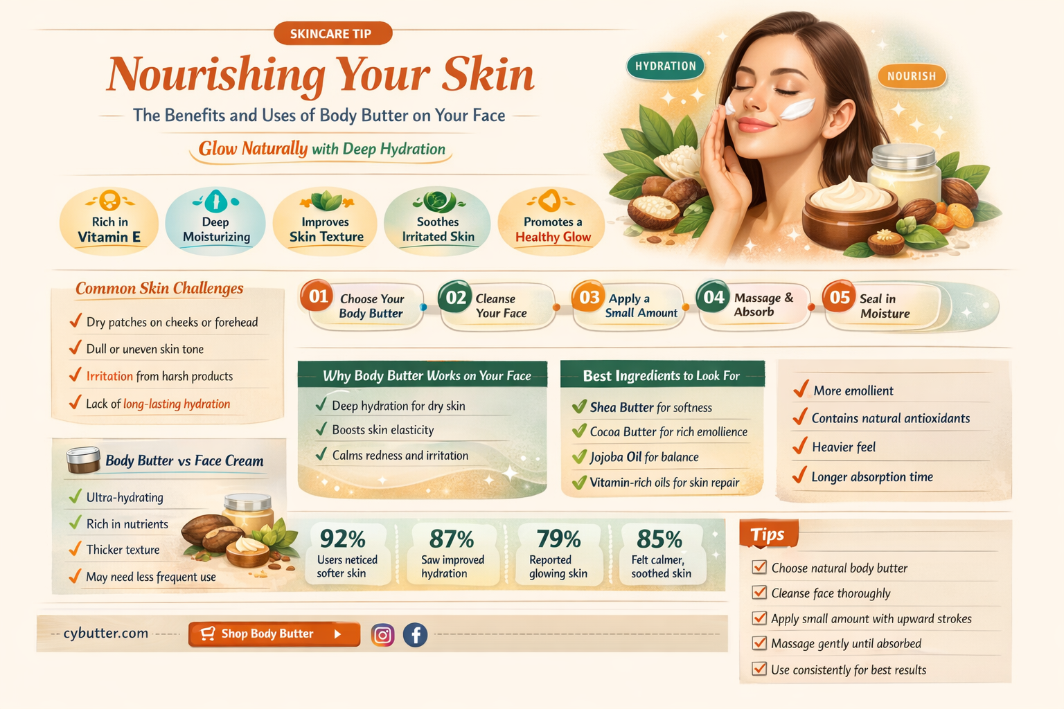can you put body butter on your face