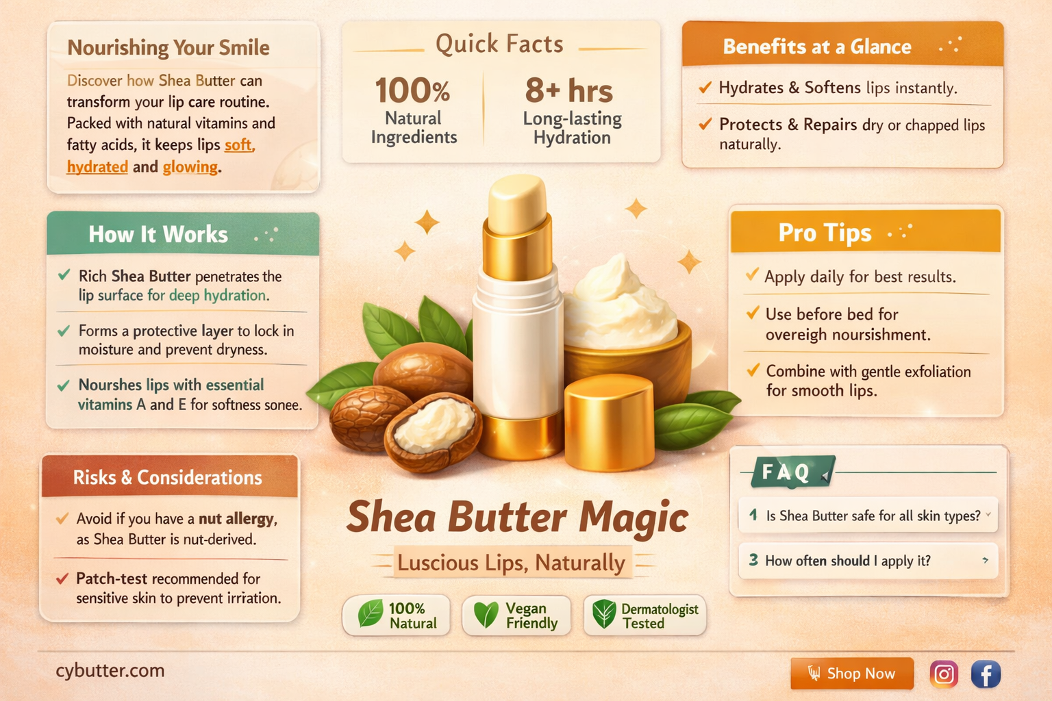 can i put shea butter on my lips