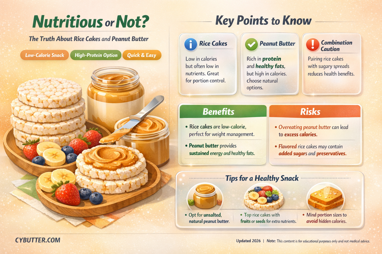 are rice cakes with peanut butter healthy
