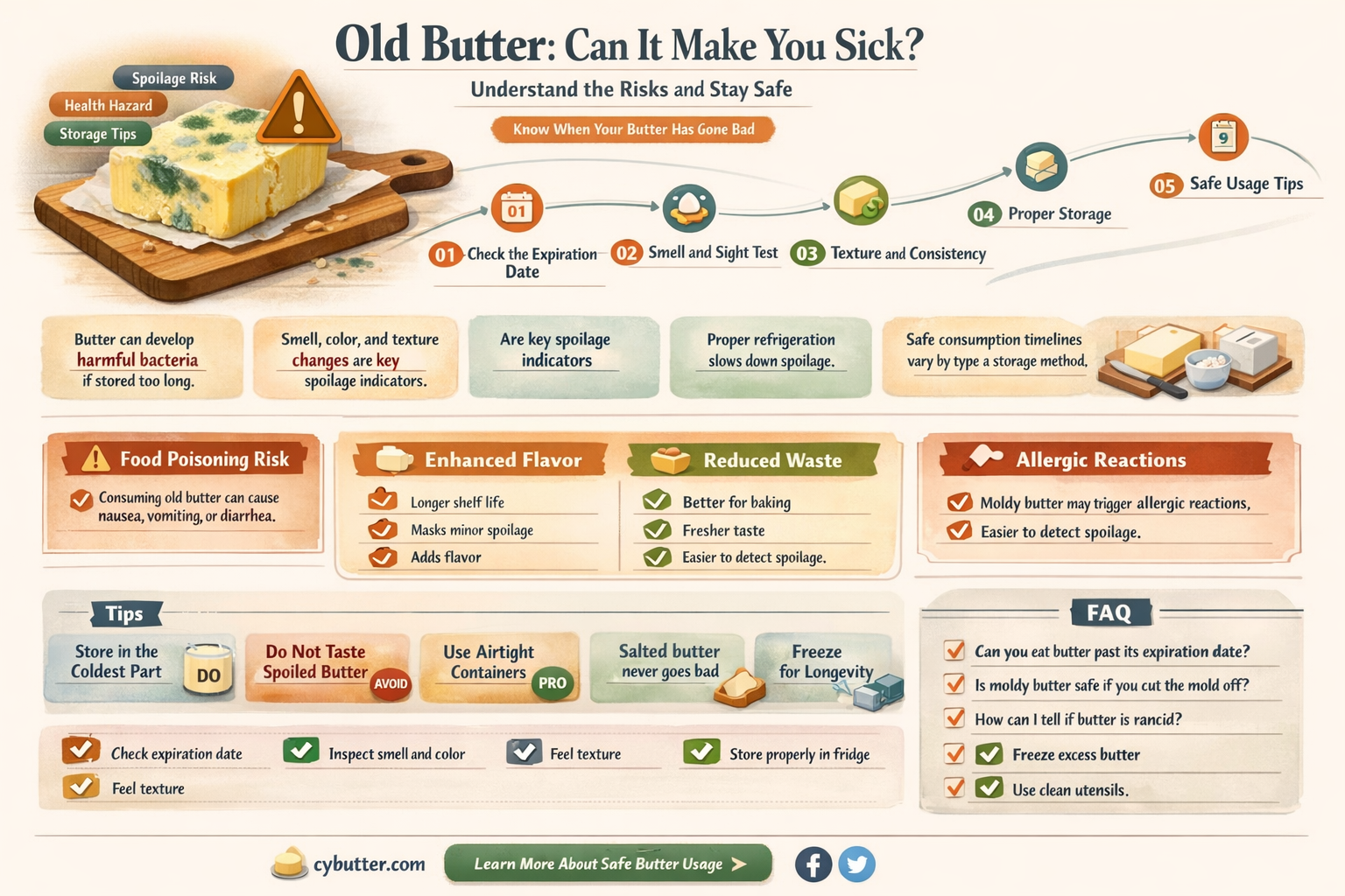 can i get sick from old butter