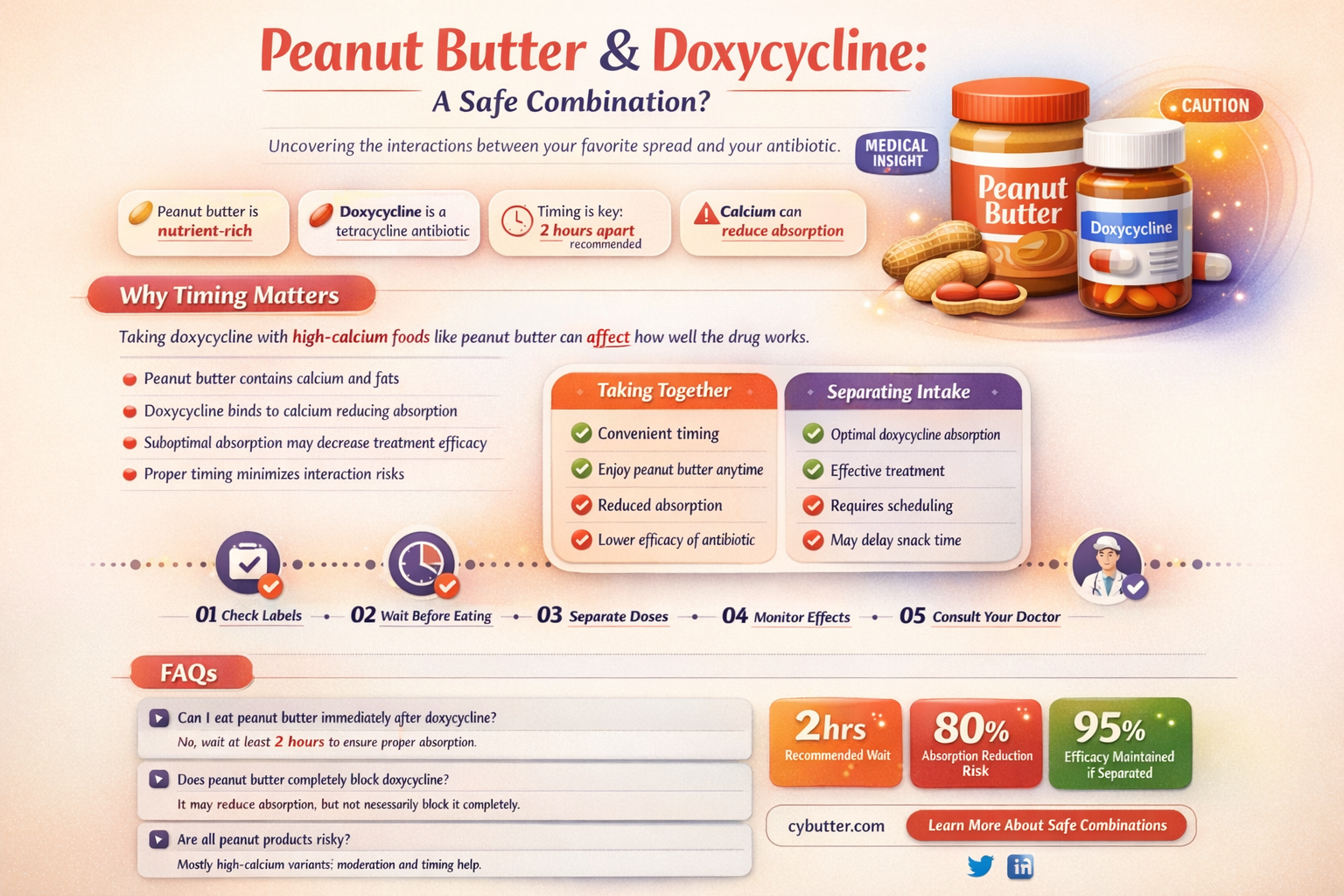 can i eat peanut butter with doxycycline