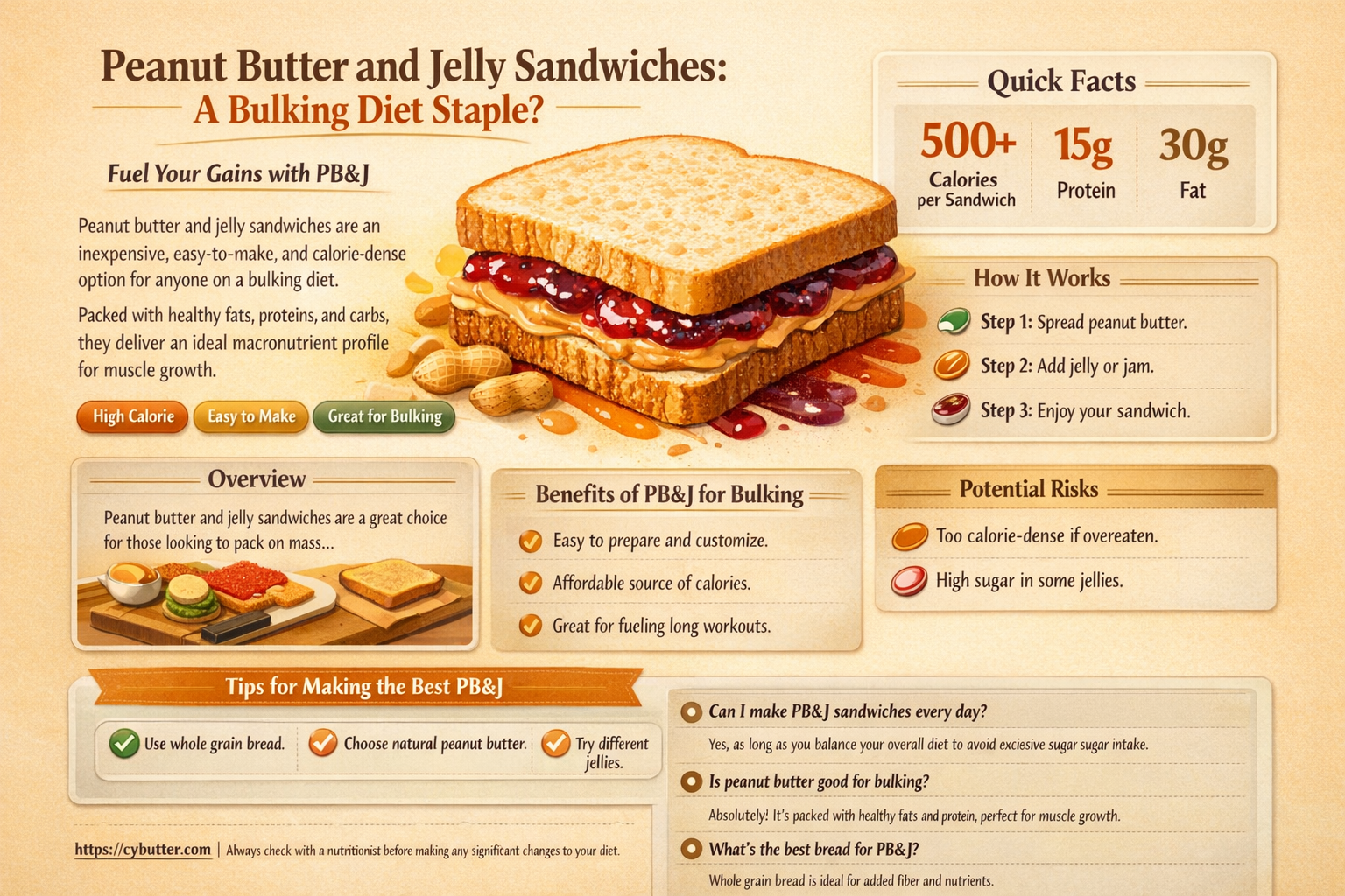 are peanut butter and jelly samdwiches good for bulking