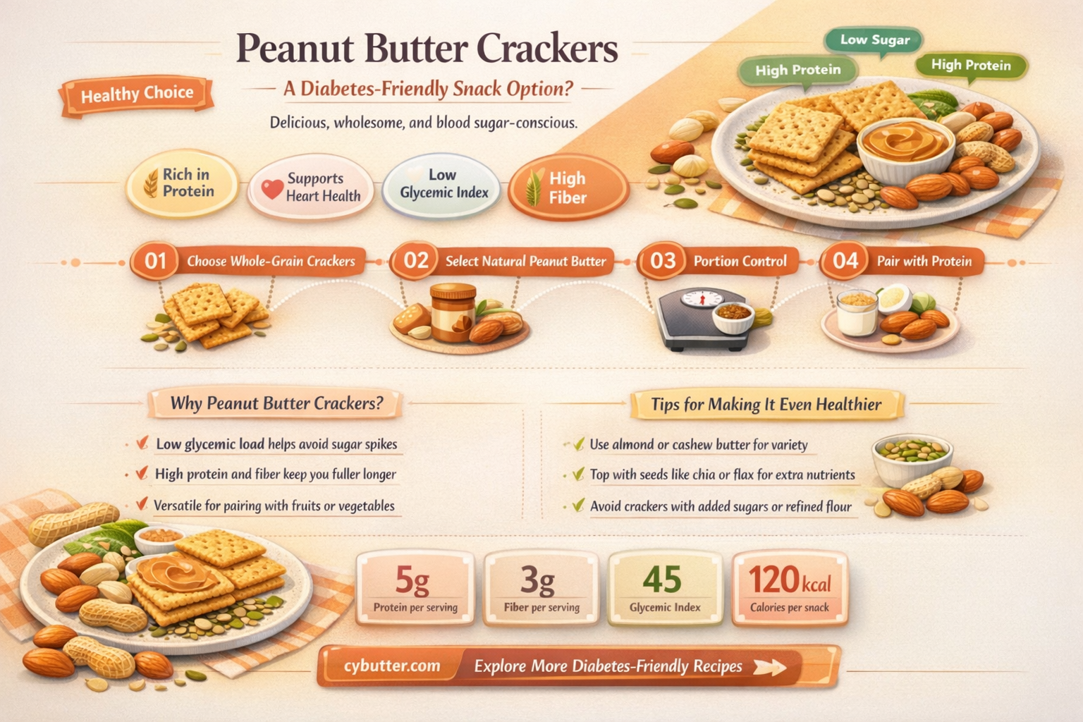 are peanut butter crakers a good snack for diabetic