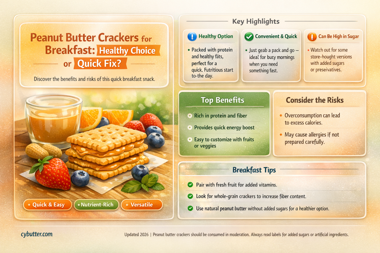 are peanut butter crackers good for breakfast