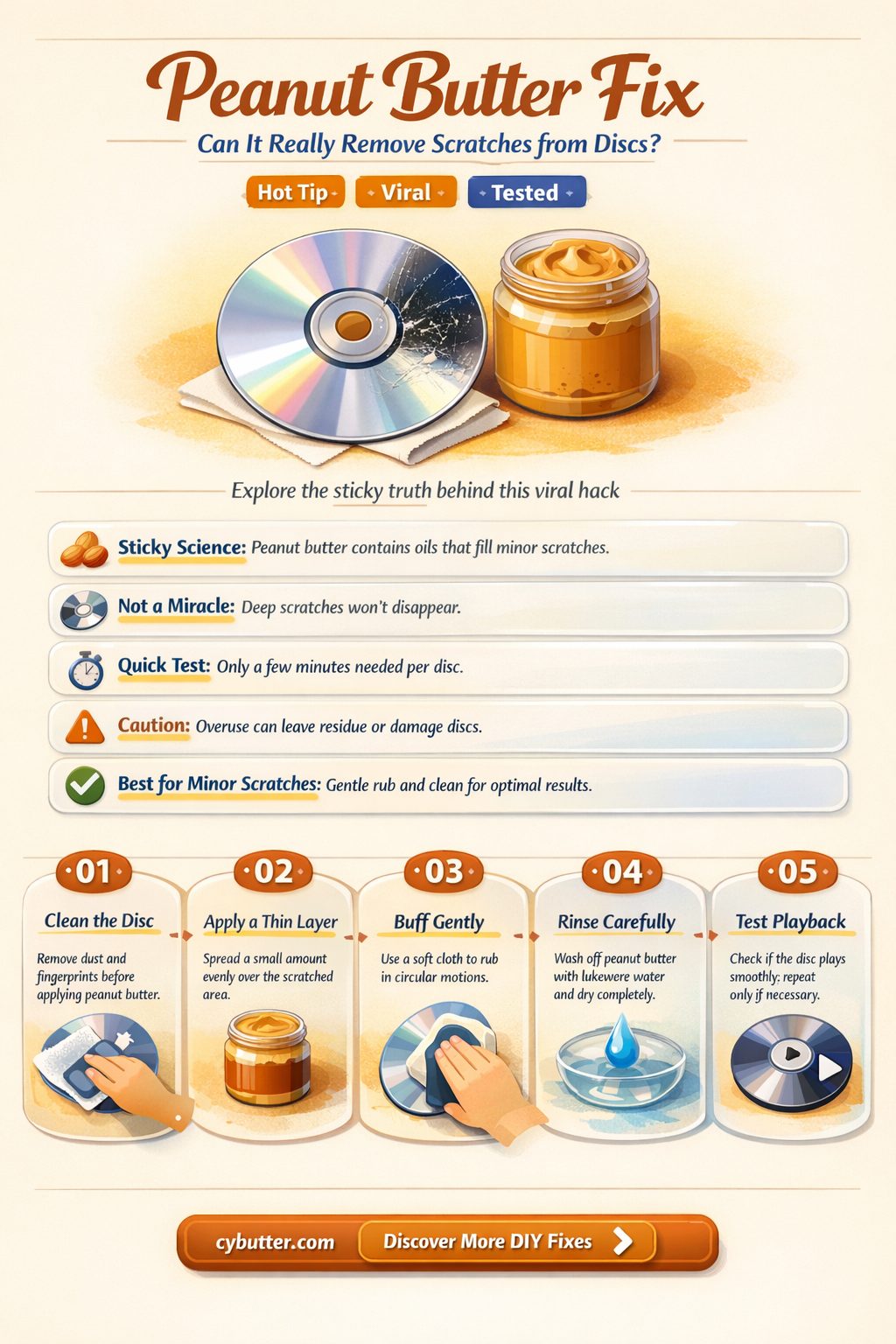 does peanut butter get rid of scratches on discs