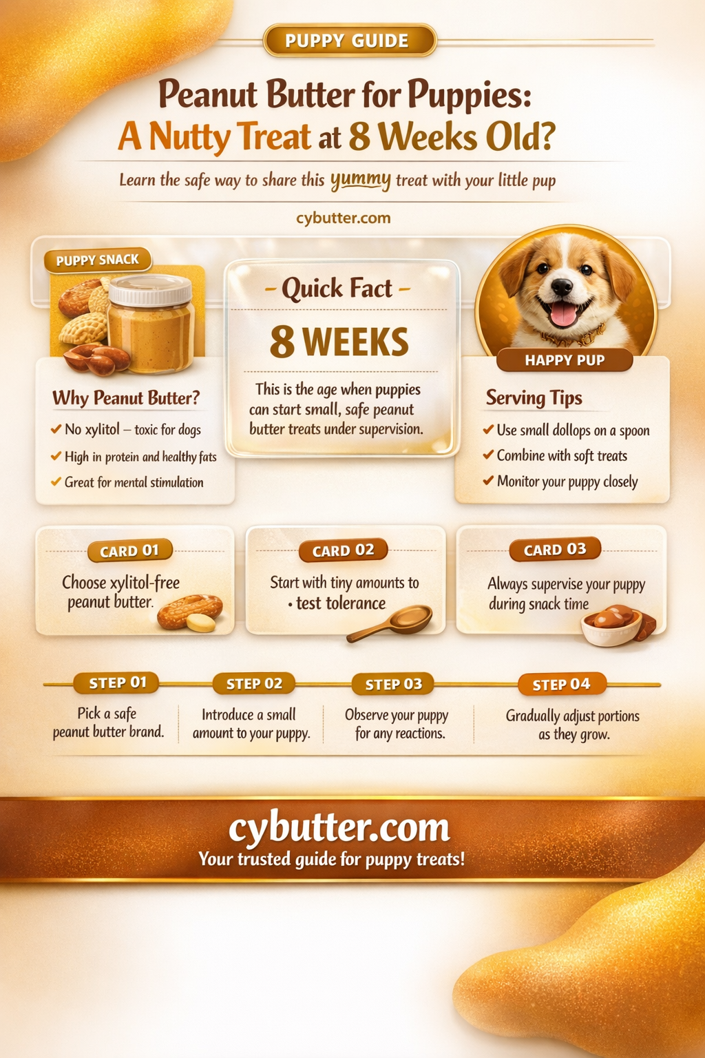 can an 8 week old puppy have peanut butter