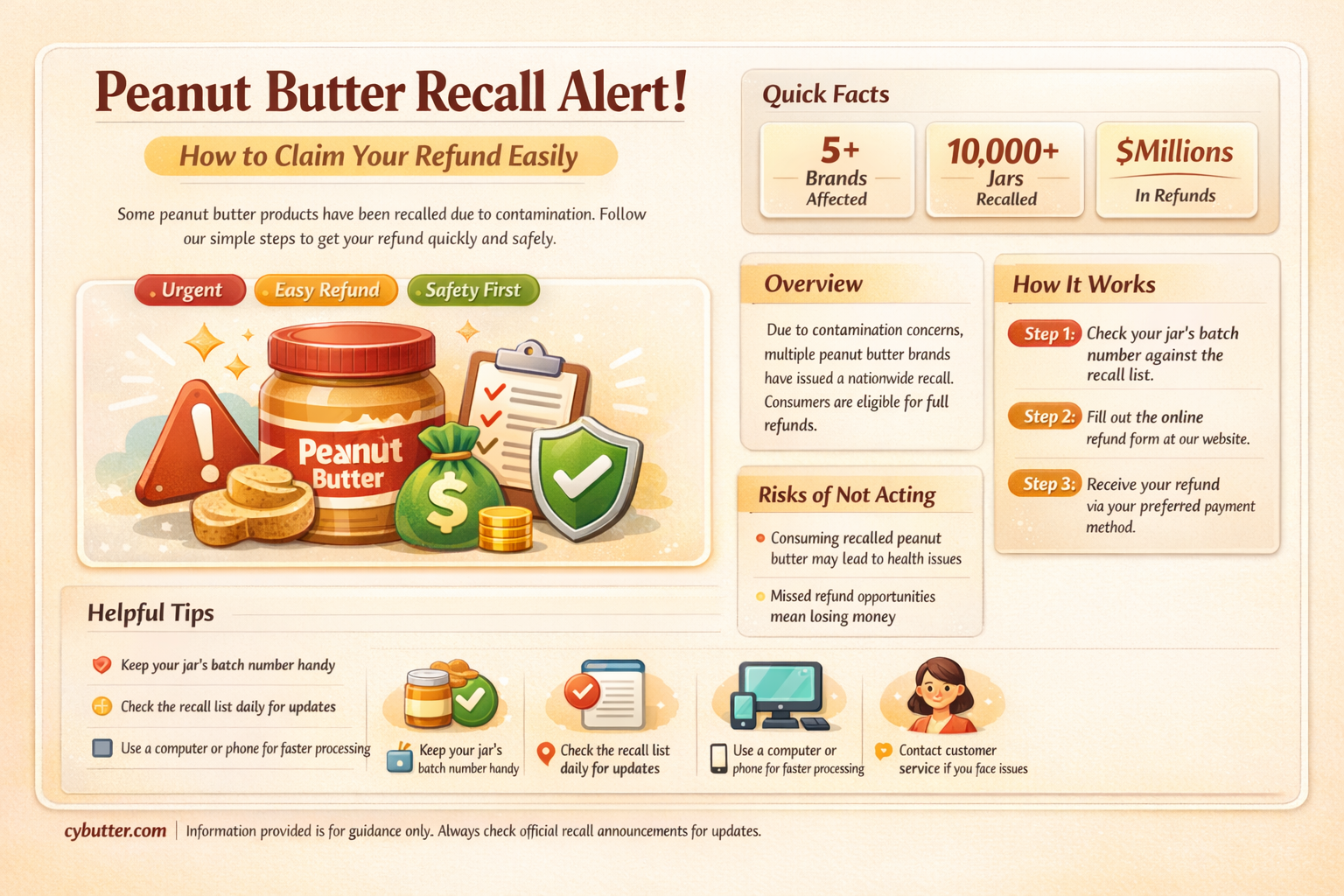 can i get money back for recalled peanut butter