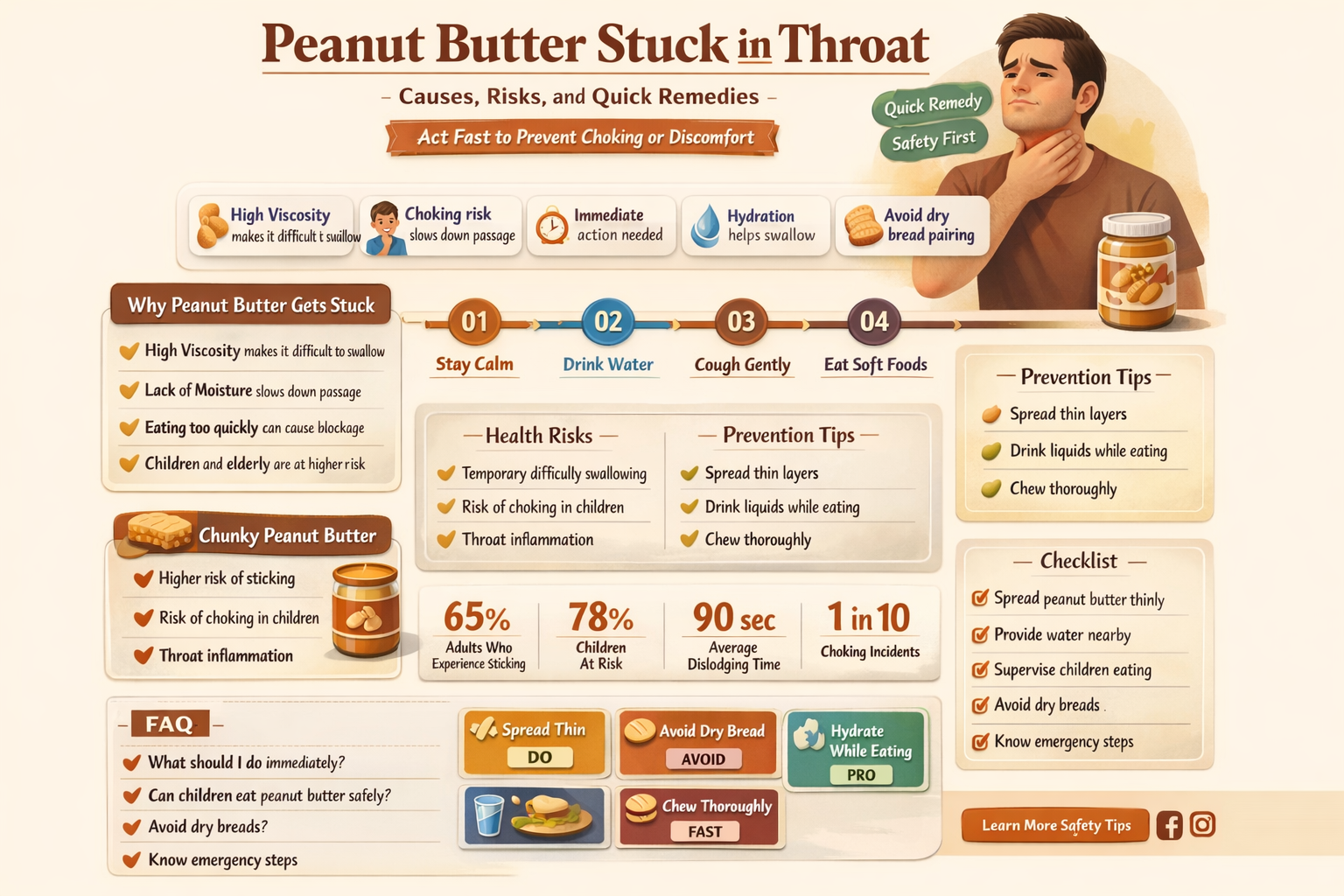 can peanut butter get stuck in your throat