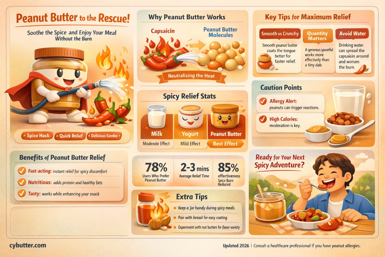 does peanut butter good against spicy food