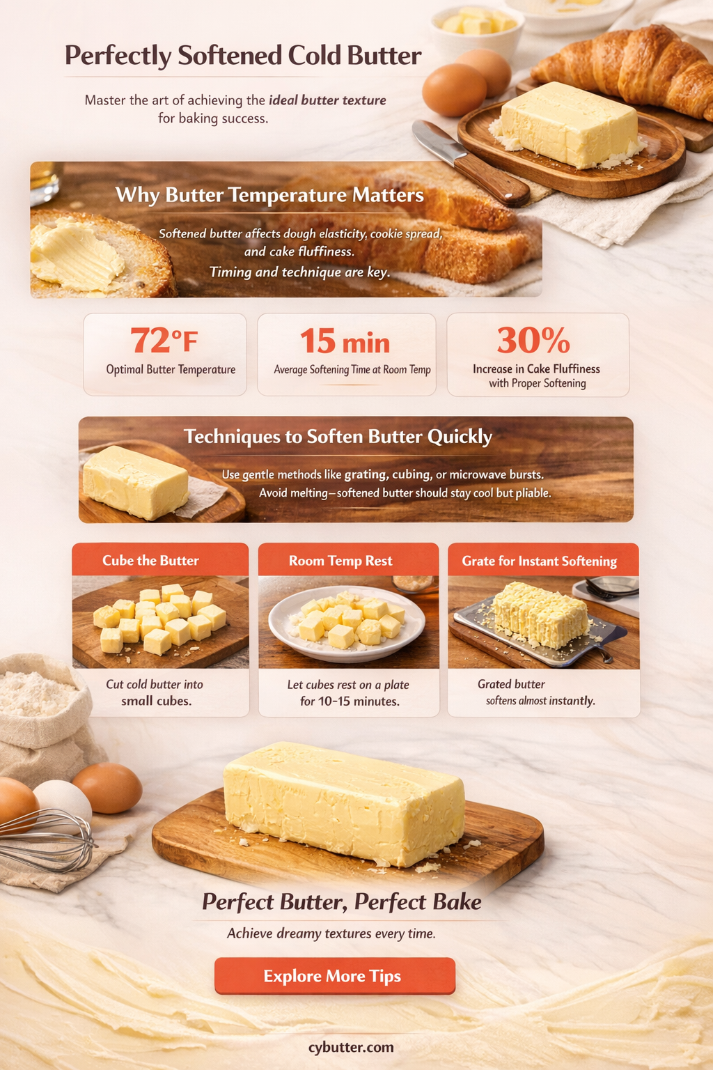 how do you get cold butter softened perfectly for baking