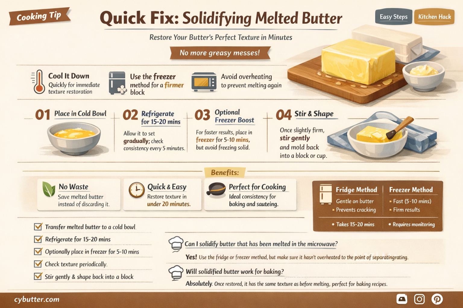 how do you get melted butter back to solid