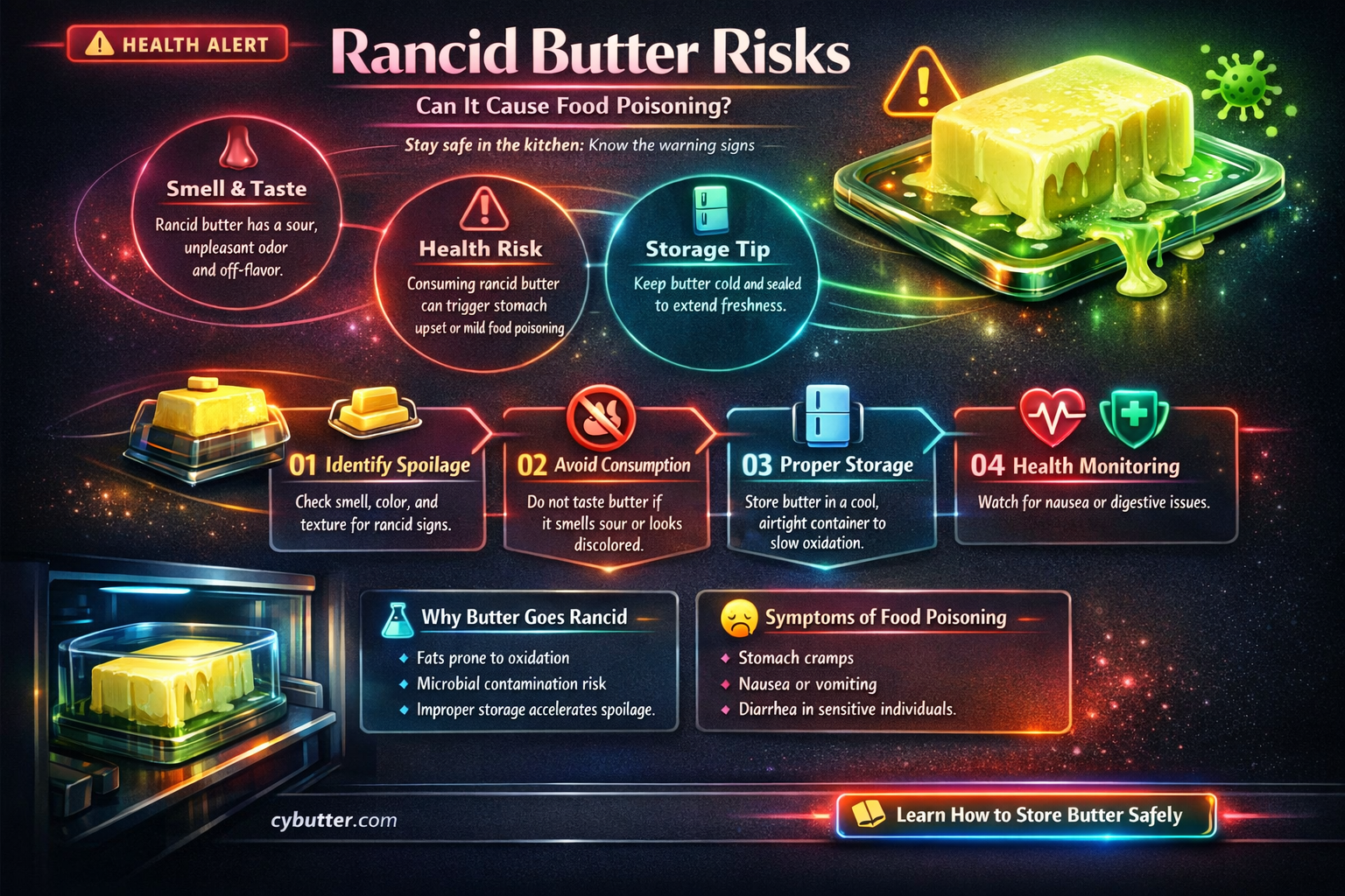 can you get food poisoning from rancid butter