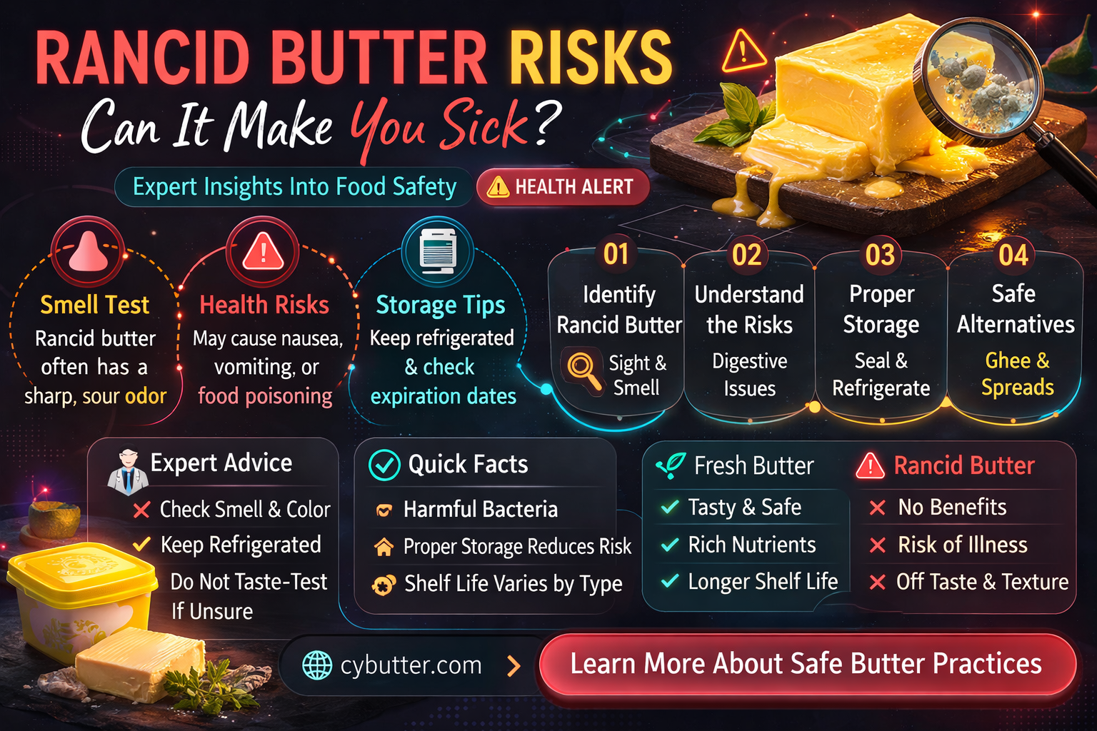 can you get sick from rancid butter