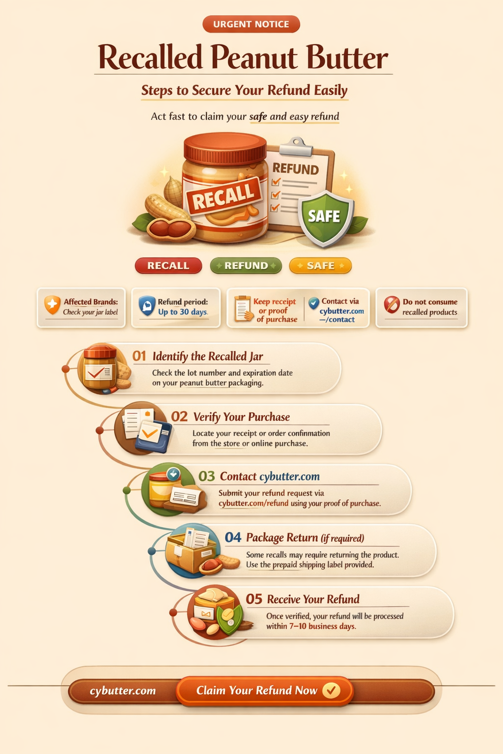 how do i get a refund for recalled peanut butter