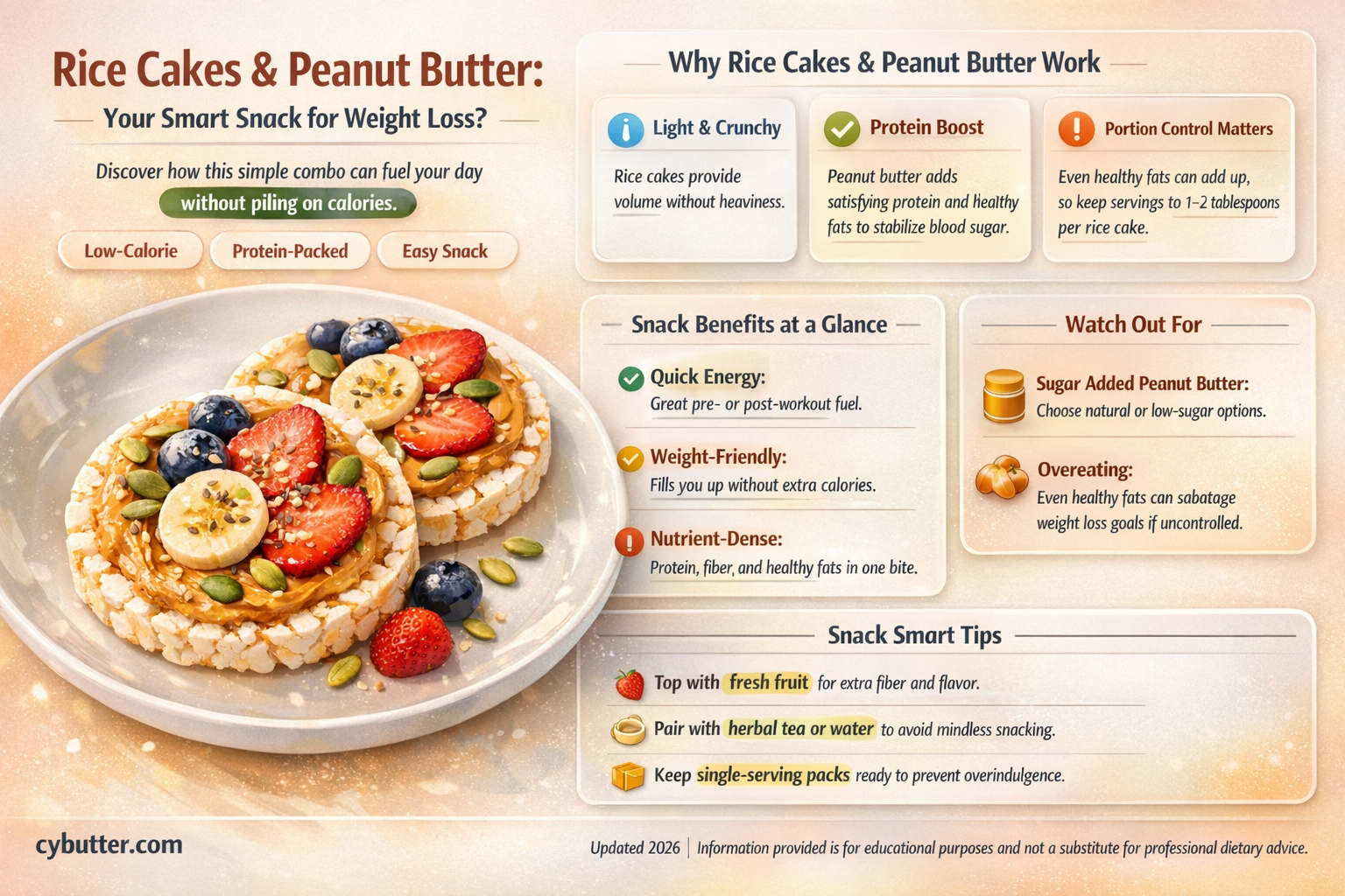 are rice cakes and peanut butter good for weight loss